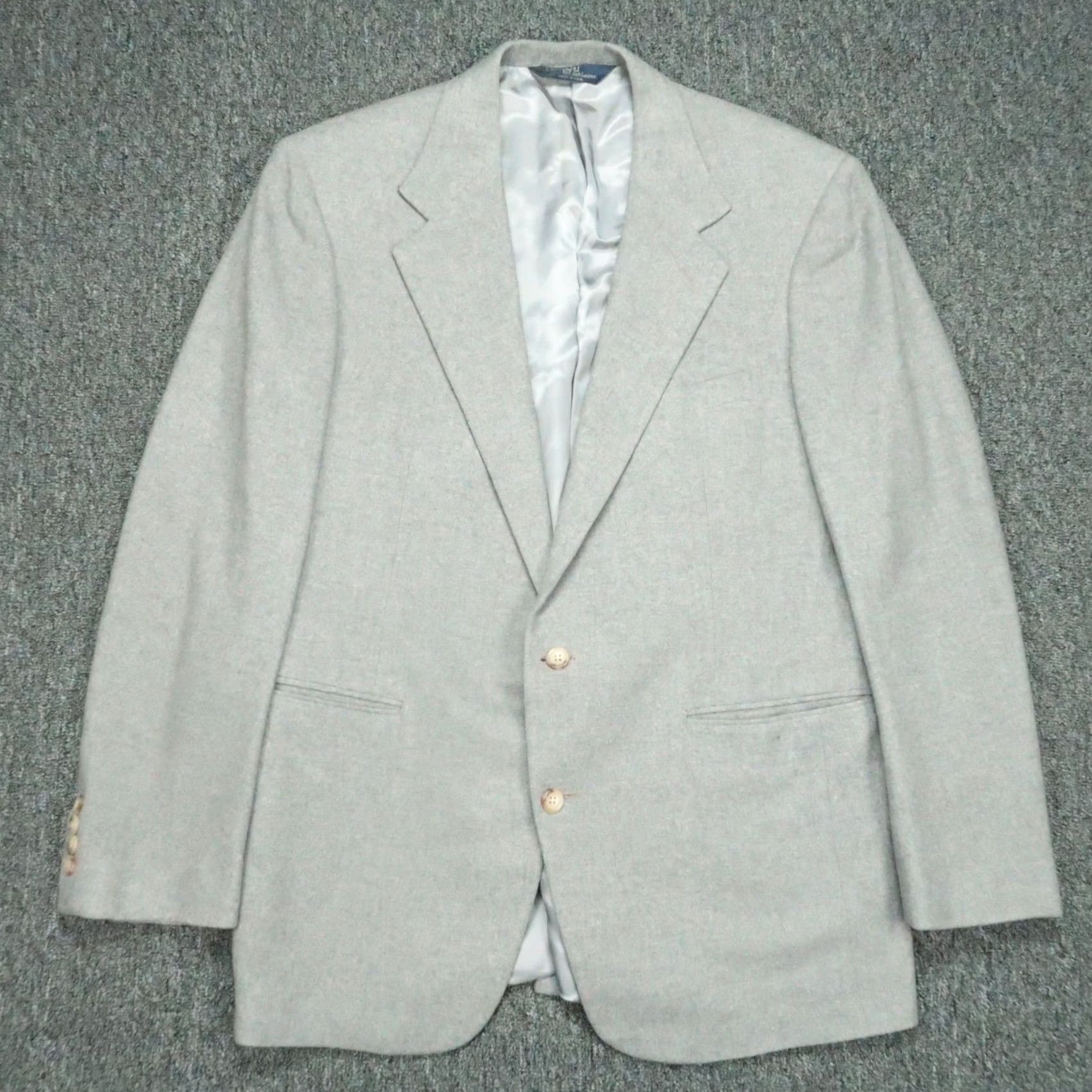 Polo Ralph Lauren VINTAGE Polo Ralph Lauren Blazer Mens 41R Gray Cashmere Sport Coat Jacket VTG Size US L / EU 52-54 / 3 - 2 Thumbnail