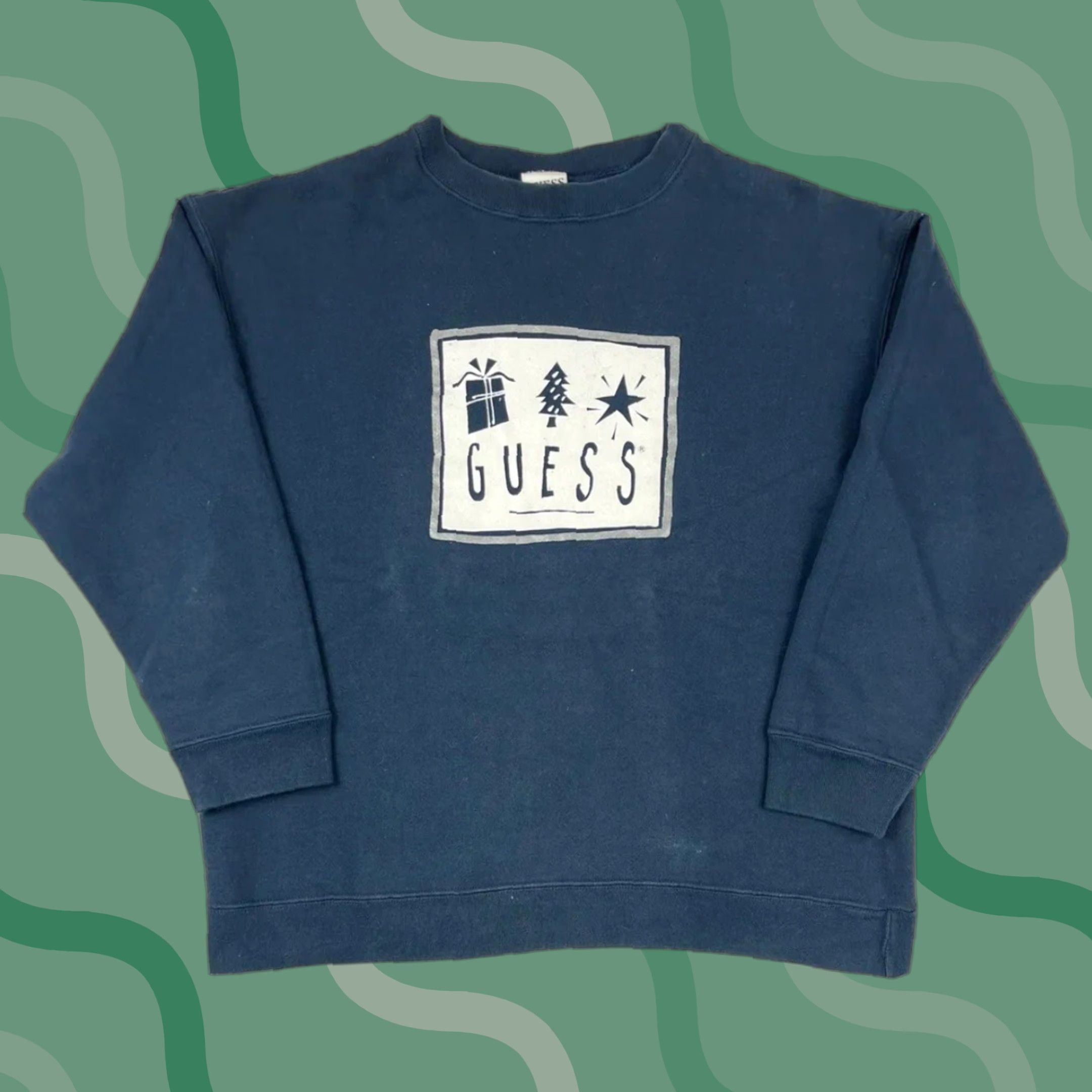 Guess VINTAGE Guess Sweatshirt Crewneck Pullover Unisex Adults One Size Navy Blue USA Flag 90s Classic Casual Christmas Theme Men's Womens Boys Girls Size US M / EU 48-50 / 2 - 1 Thumbnail