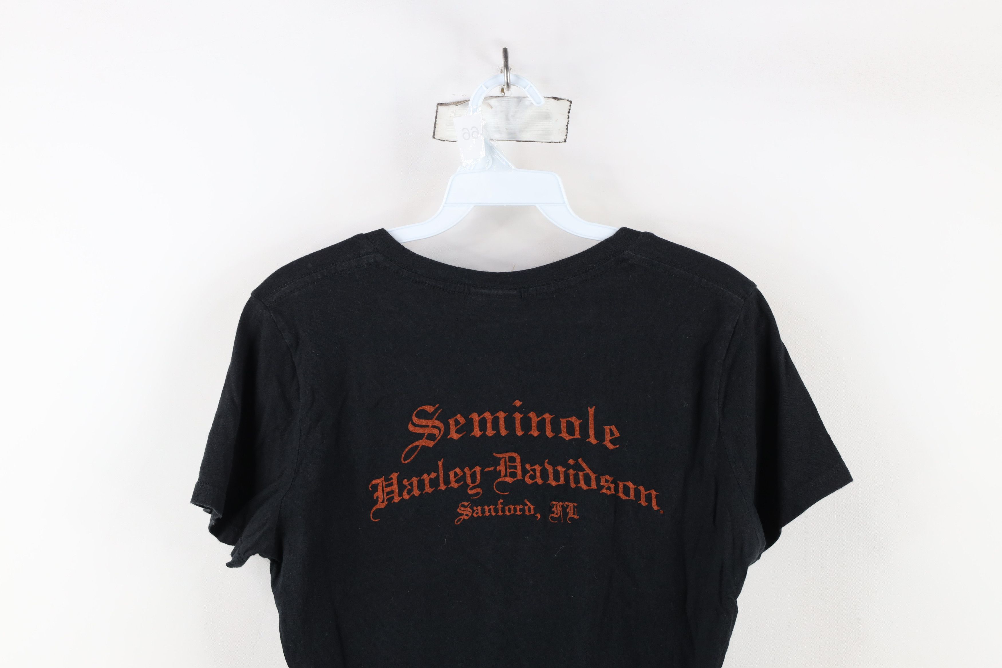 Harley Davidson × Vintage Vintage Y2K Harley Davidson Spell V-Neck T-Shirt Black USA Size M / US 6-8 / IT 42-44 - 13 Thumbnail
