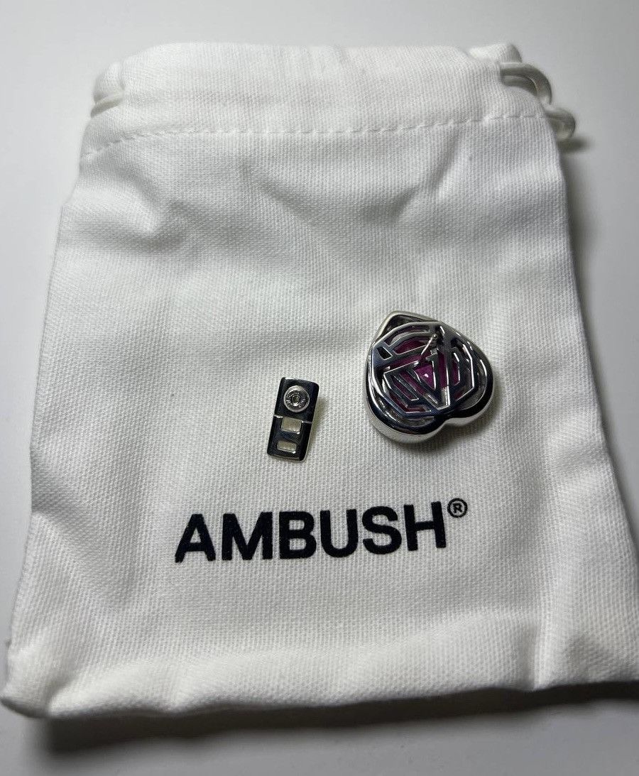 Ambush Design RRP $1100 Silver earrings AMBUSH Heart stone Earrings Silver Size ONE SIZE - 6 Thumbnail