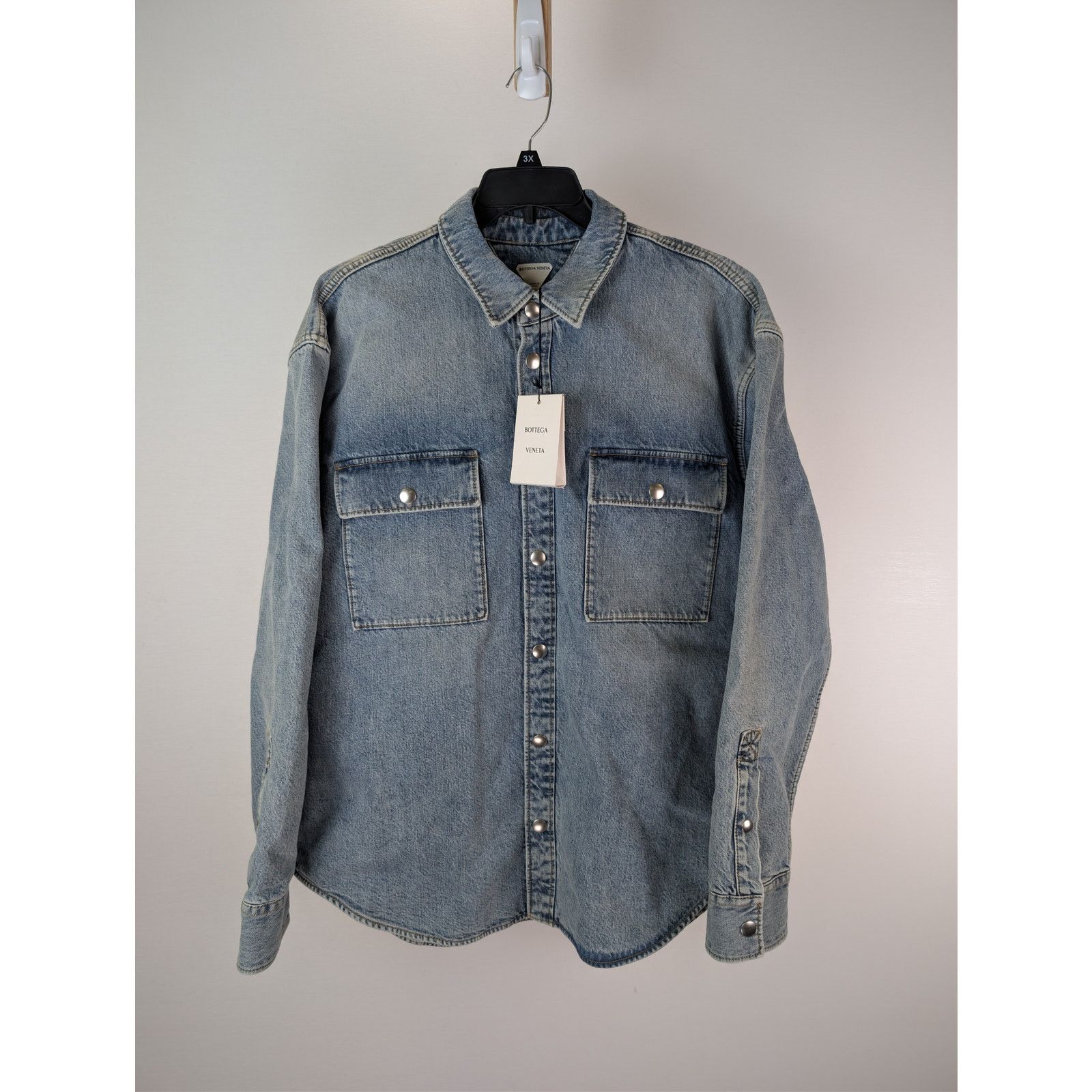 Bottega Veneta o1rshd1 Vintage Ind Denim Lined Shirt Button up Shirt Blue Size US S / EU 44-46 / 1 - 7 Thumbnail