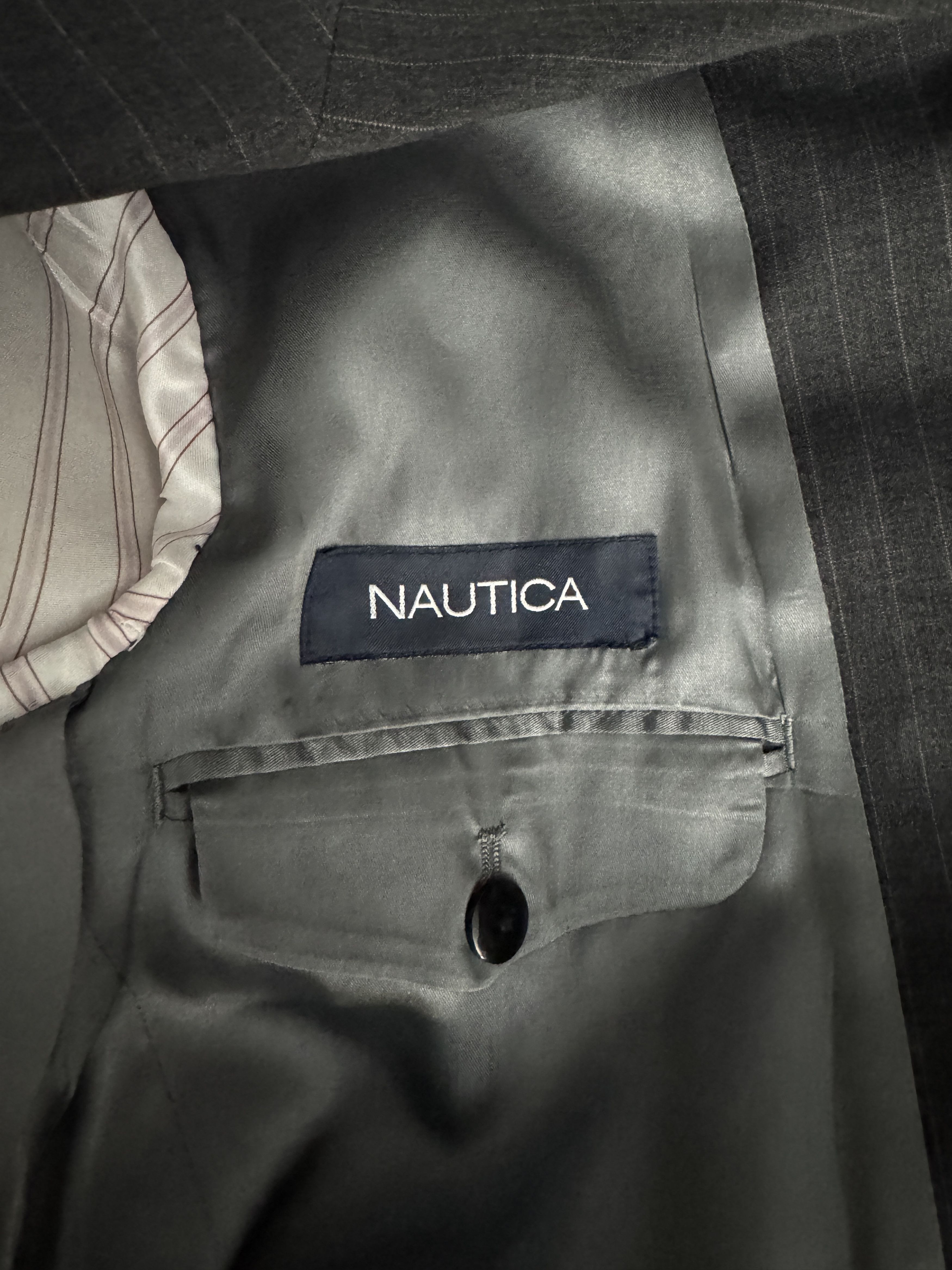 Nautica Nautica Charcoal Pinstripe Suit 100% WOOL 40s Size 40S - 5 Thumbnail
