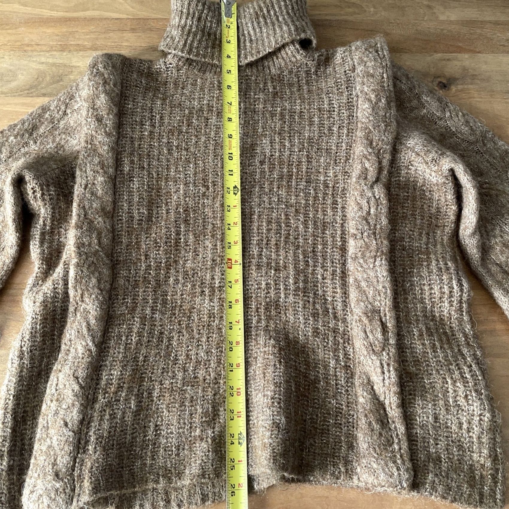 Vintage Object Sweater Womens Large Brown Cable-Knit Turtleneck Pullover Size L / US 10 / IT 46 - 7 Thumbnail