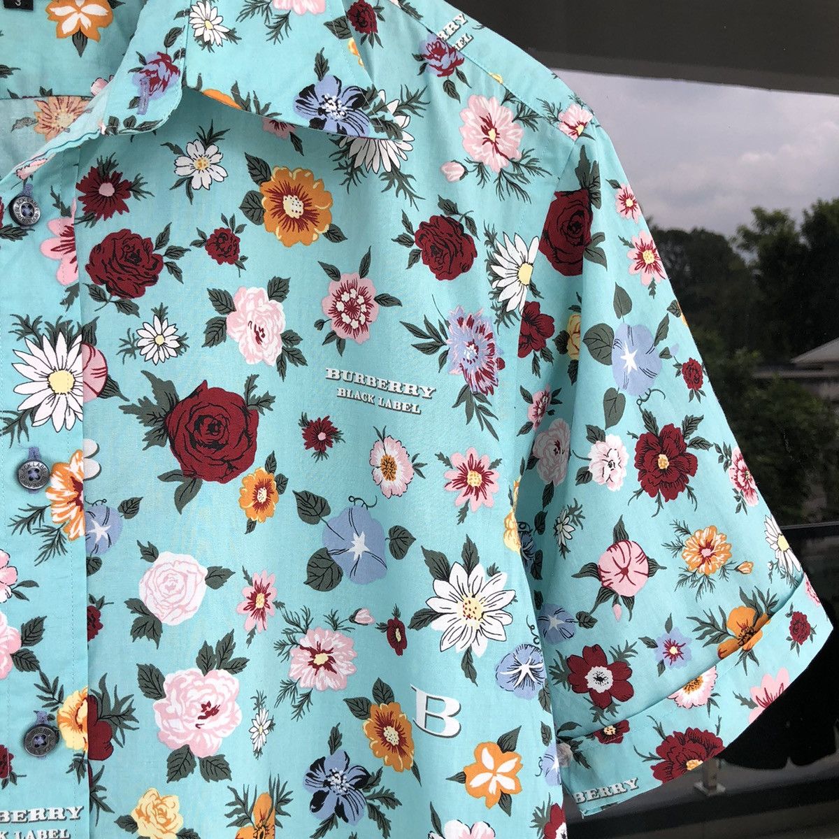 Burberry Burberry Black Label Flower Printed Short Sleeve Shirt Size US M / EU 48-50 / 2 - 3 Thumbnail
