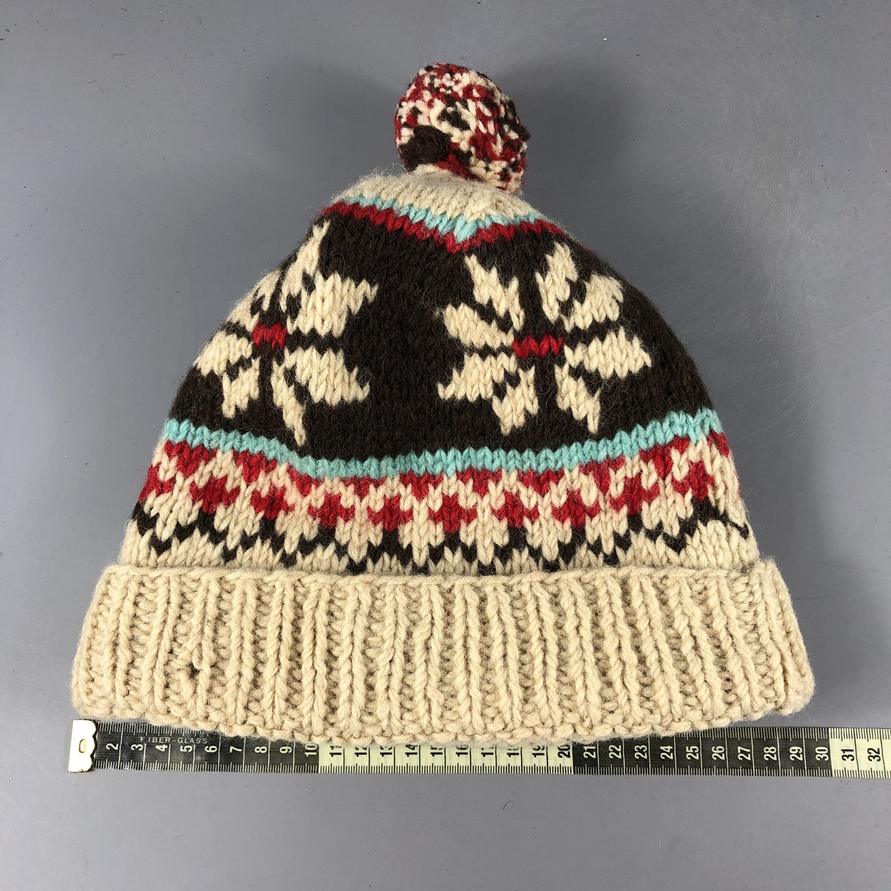 Vintage Fair Isle Freedom Knit Beanie Snow Hat Snow Cap -D1104 Size ONE SIZE - 4 Thumbnail