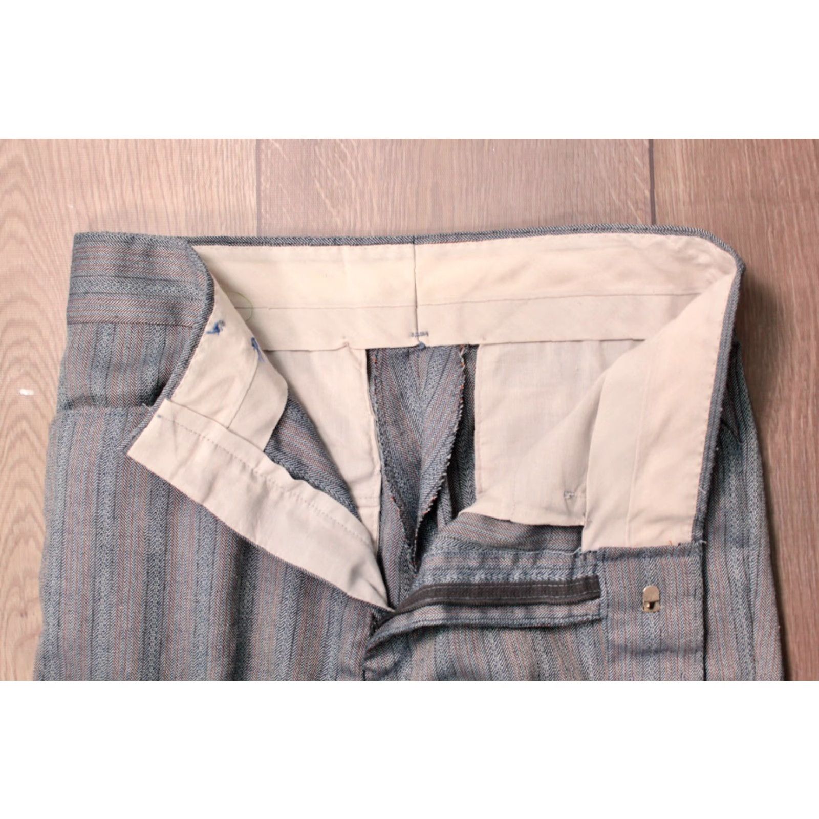 Levi's Levi's 1960s VTG Sta-Prest Grey Blue Striped Flare Pants Sz W32 Mens Size US 32 / EU 48 - 7 Thumbnail
