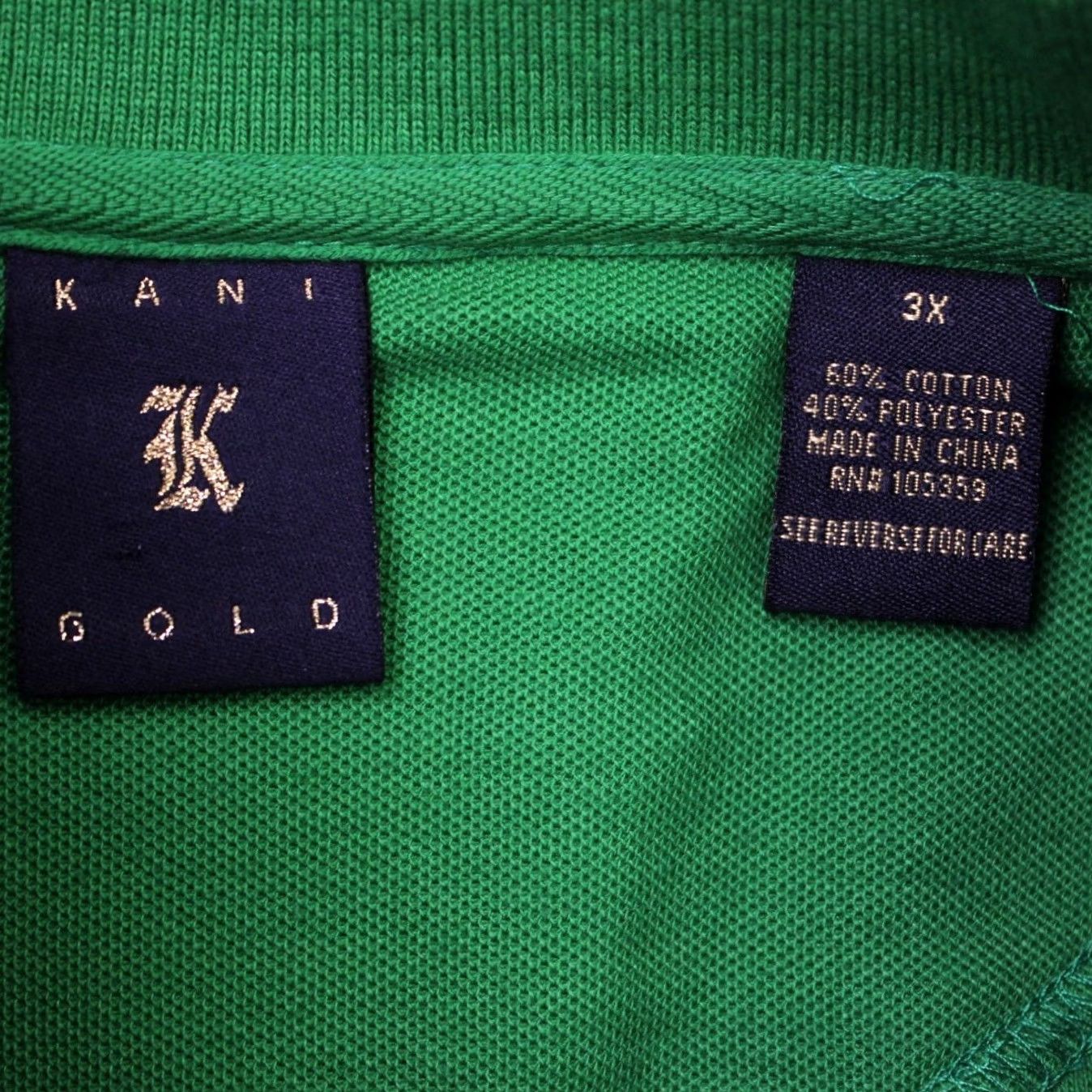 Vintage Kani Gold Polo Shirt Mens 3XL Green Graphic Pique Cotton/Poly Short Sleeve Shirt Polo Size US XXL / EU 58 / 5 - 7 Thumbnail