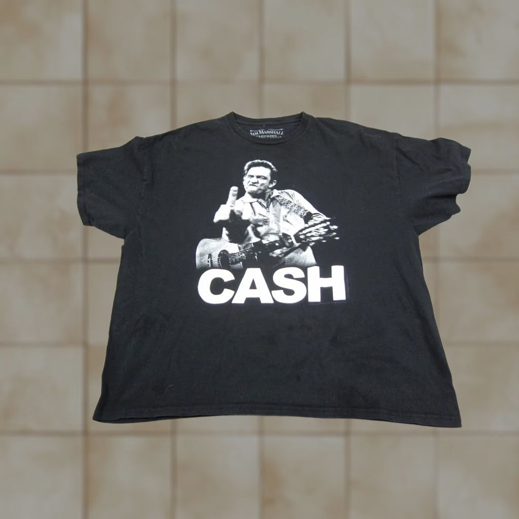 Vintage VINTAGE Jim Marshall Johnny Cash Shirt 2XL Black Mens T-Shirt Short Sleeve Crew Neck Size US XXL / EU 58 / 5 - 1 Thumbnail