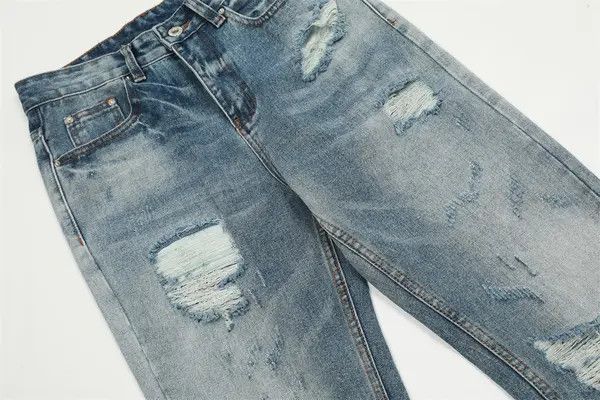 VIBE Trendy punk distressed heavy washed ripped flared jeans Size US 32 / EU 48 - 6 Thumbnail