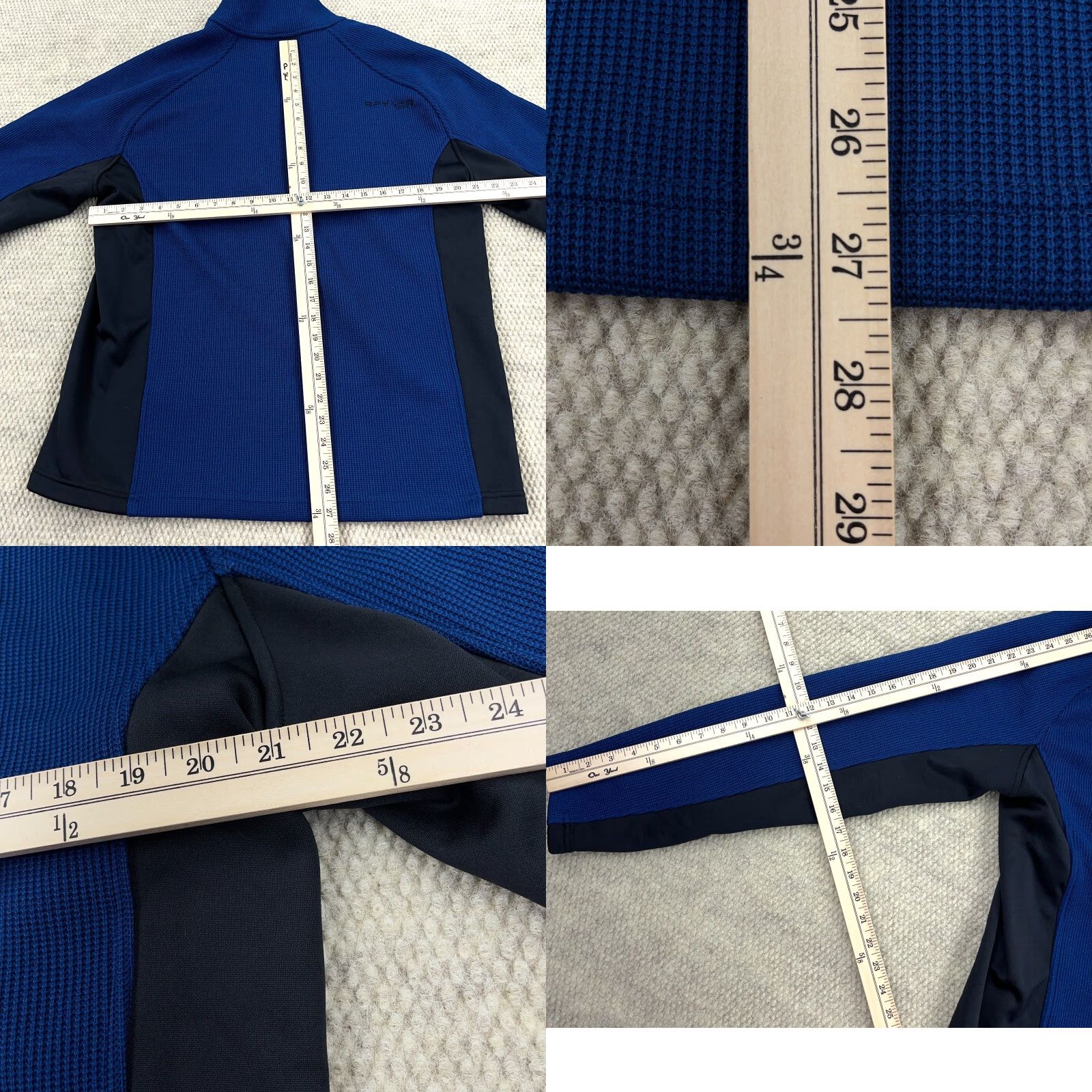 Spyder Spyder Jacket Men XL Blue Black Pullover Thermal Waffle Knit Sweater Hiking A80 Size US XL / EU 56 / 4 - 8 Thumbnail