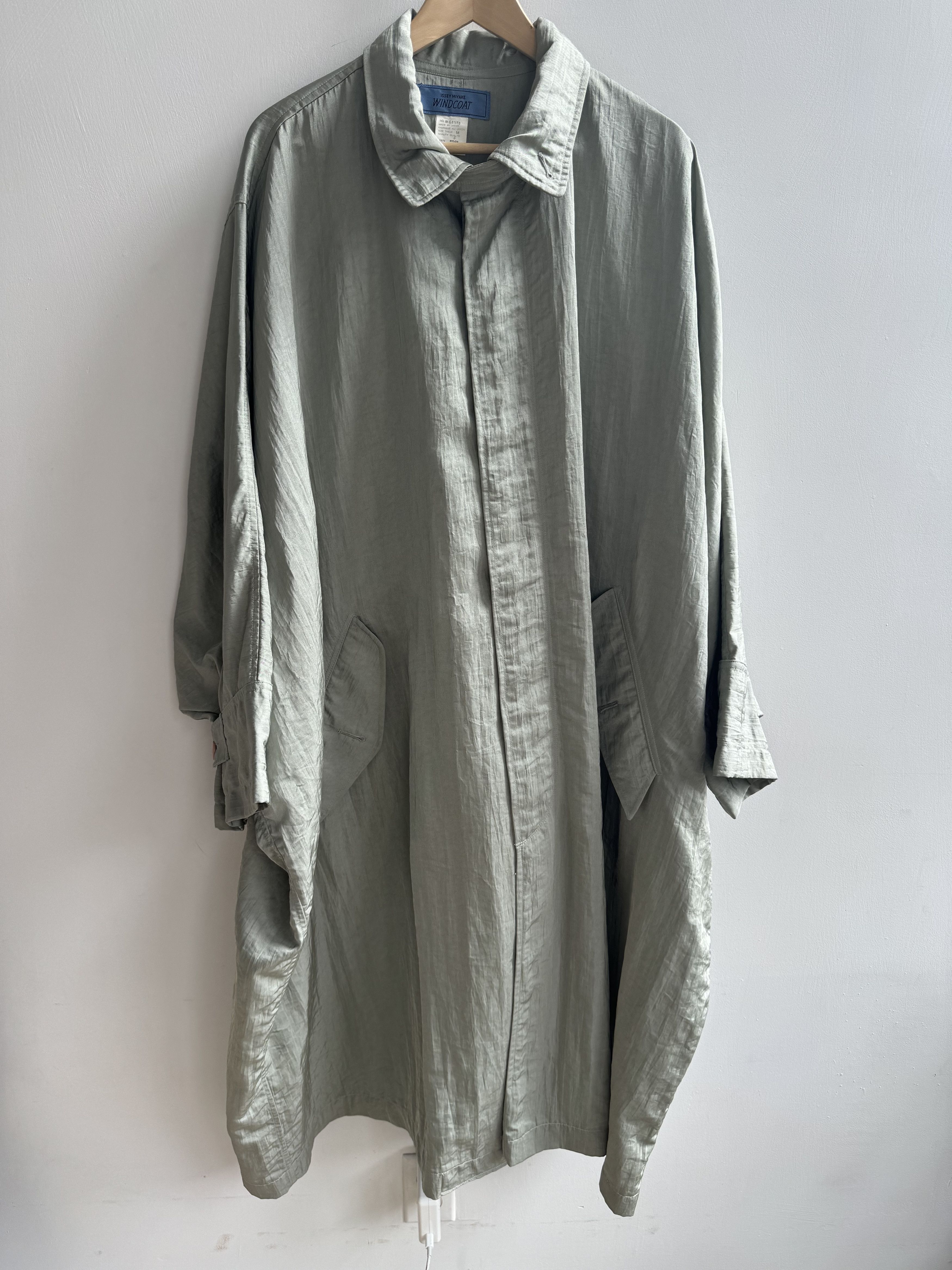 Issey Miyake Light Green Pearlescent Wind Coat