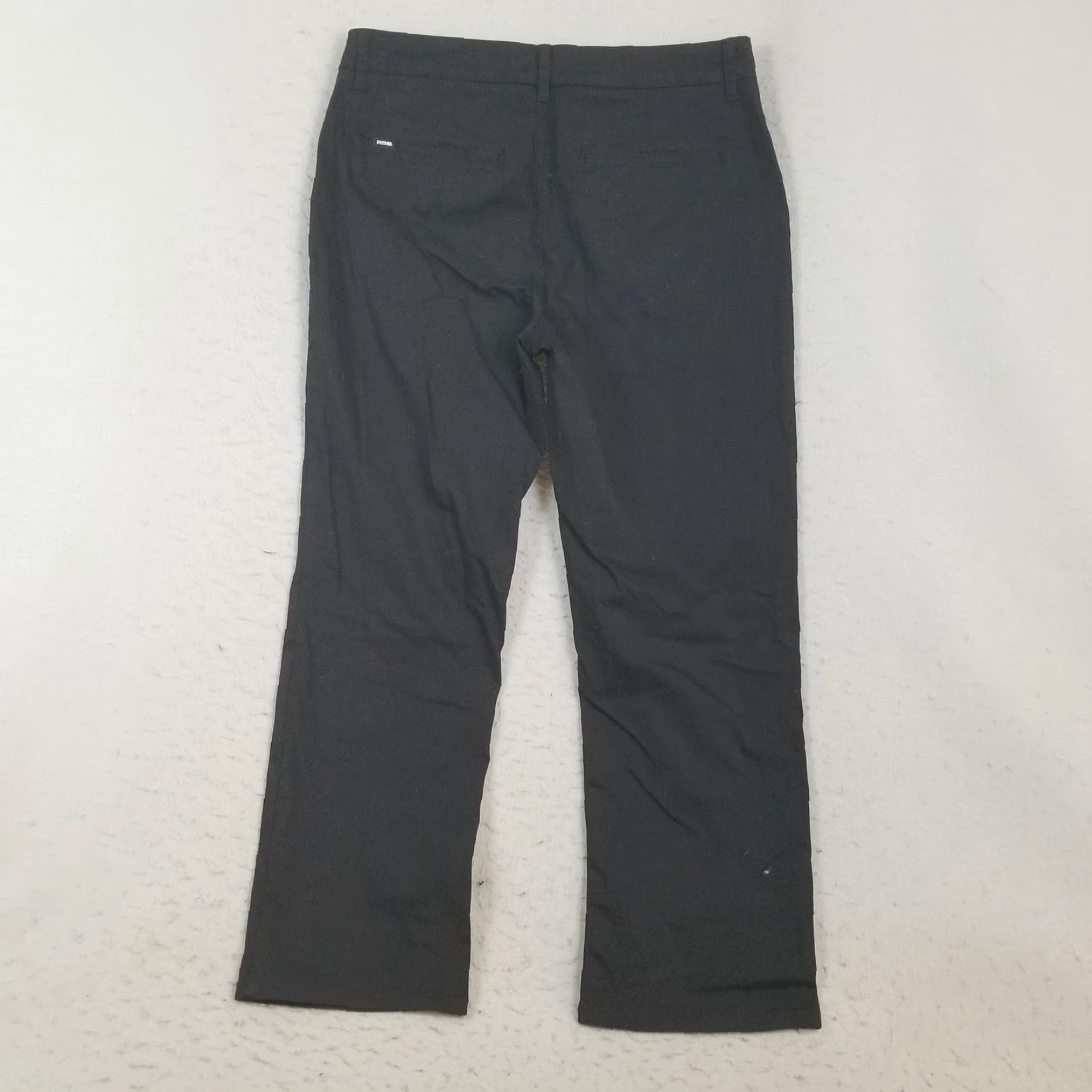 RSQ Pants Mens 34x30 Black Straight Chino Cotton Spandex Twill Casual Stretch Front Zip Pockets Logo 30 In Inseam Mens Regular