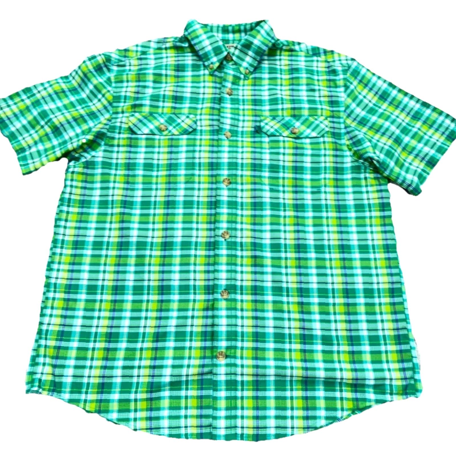 Vintage Duluth Shirt Men Large Green Plaid Button Up Double Pocket Outdoors Camp River Size US L / EU 52-54 / 3 - 2 Thumbnail