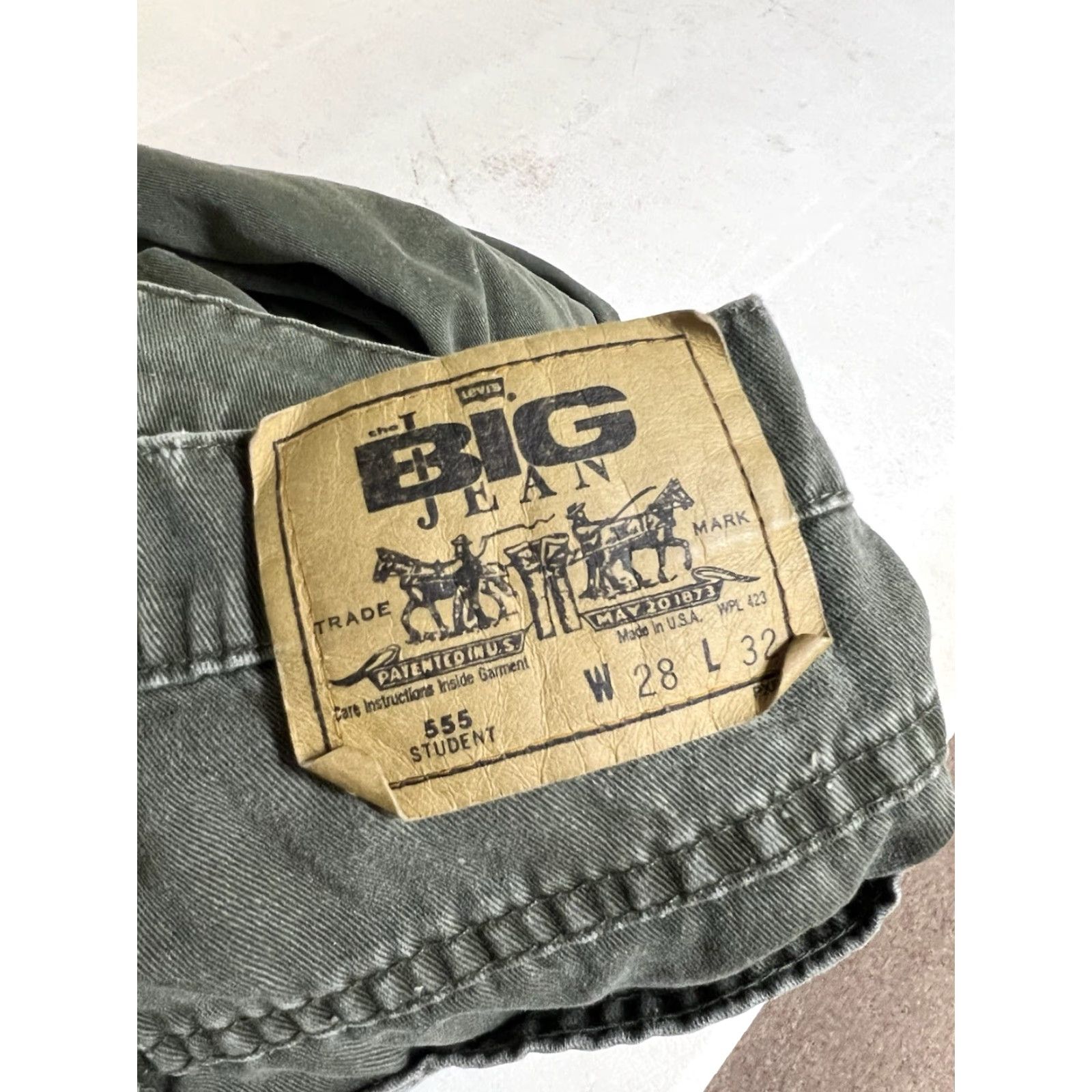 Levi's VINTAGE Levi’s 555 Jeans - 28x31 - Relaxed Straight - Green - USA Made - 90s Vintage Mens Jeans Size US 28 / EU 44 - 3 Thumbnail