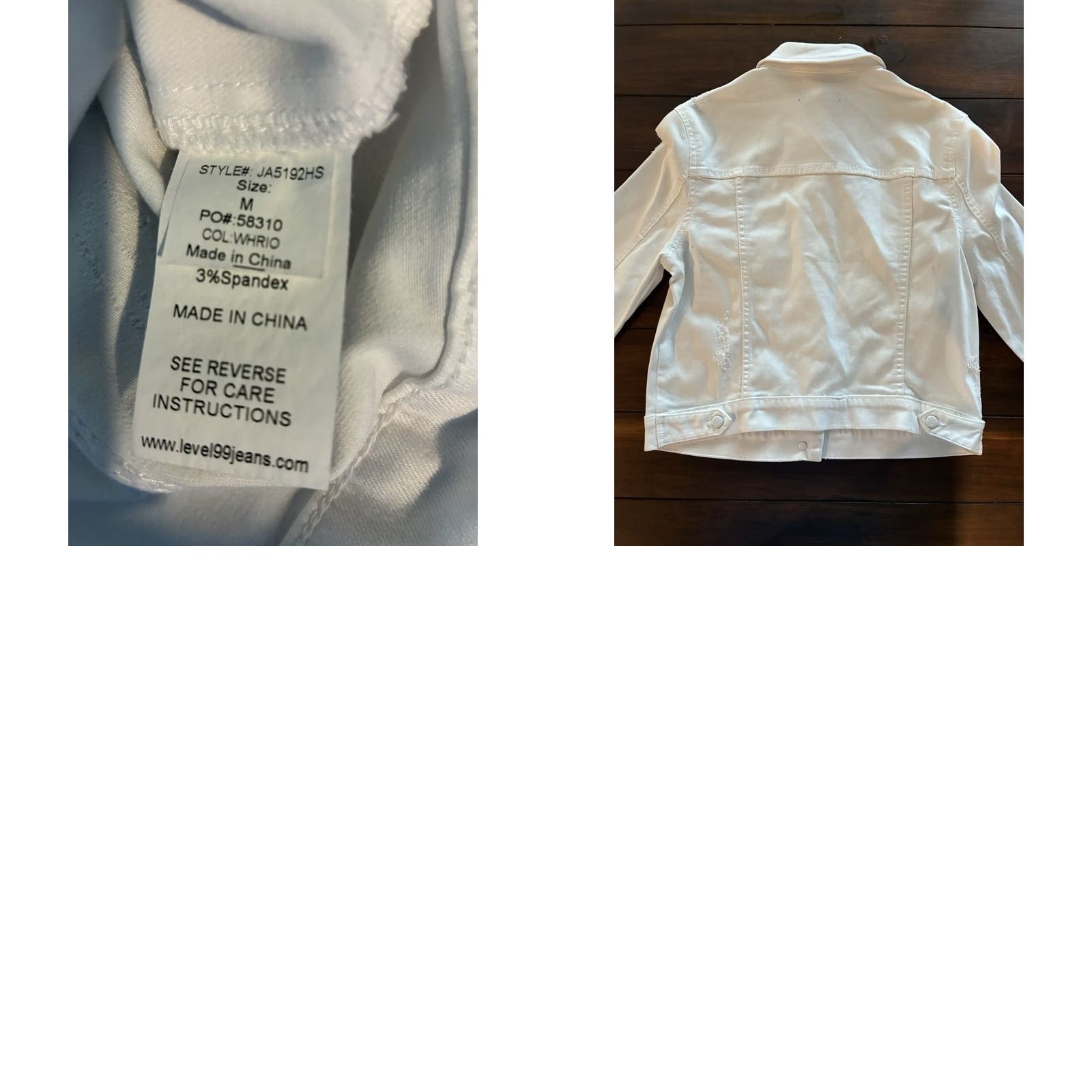 Denime VINTAGE Level 99 Denim Jacket Snap Front White Long Sleeve Womens Medium Size M / US 6-8 / IT 42-44 - 8 Thumbnail
