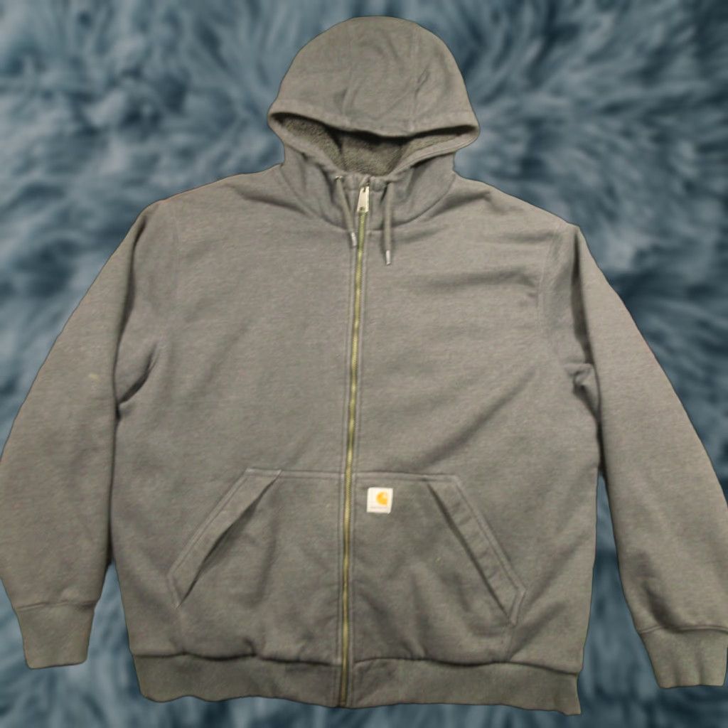 Carhartt Carhartt Rain Defender Hooded Full Zip Sherpa Lined Jacket Mens 2XL Gray Size US XXL / EU 58 / 5 - 1 Thumbnail
