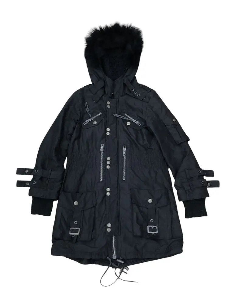 Hysteric Glamour JURIANO JURRIE RACCOON FUR BONDAGE GOTHIC PUNK PARKA JACKET Size US S / EU 44-46 / 1 - 1 Thumbnail