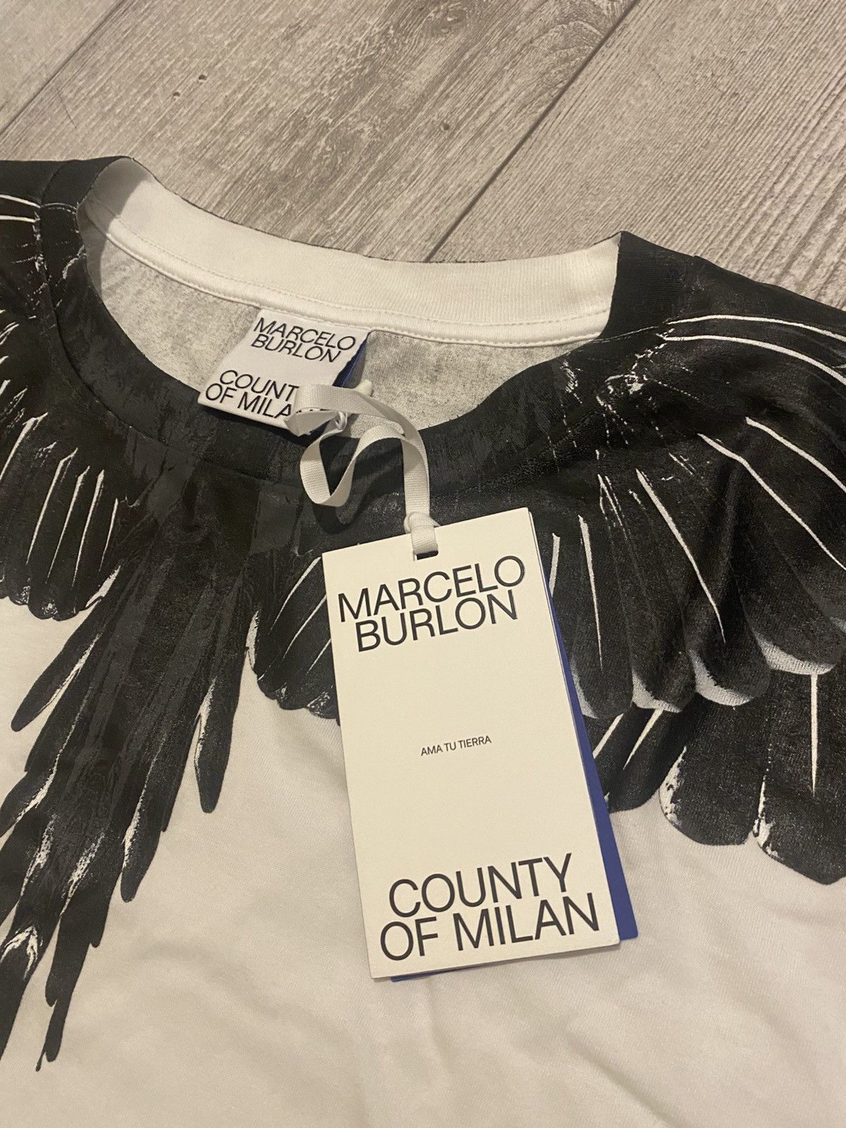Marcelo Burlon Marcelo Burlon Wings Print T-Shirt White/Black Size US L / EU 52-54 / 3 - 5 Thumbnail
