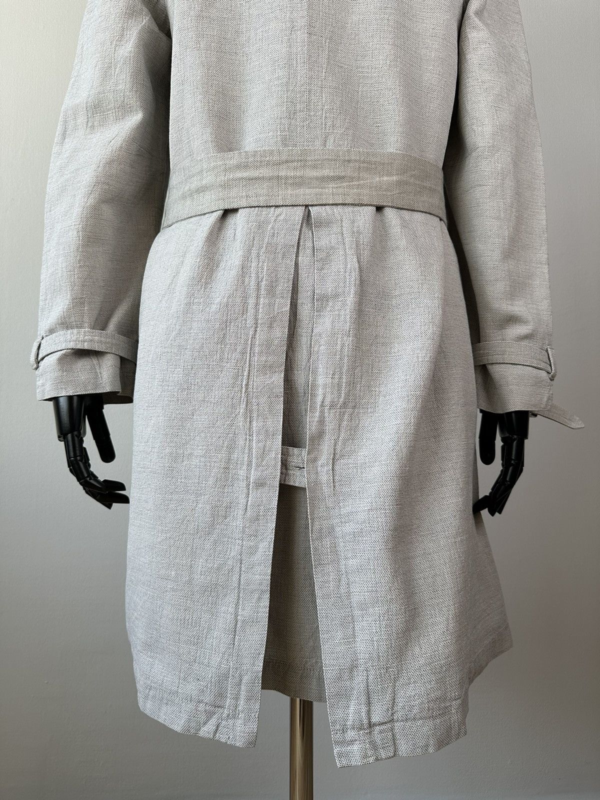 hannes roether HANNES ROETHER Linen Double-Breasted Trench Coat Avant Garde Size M / US 6-8 / IT 42-44 - 13 Thumbnail