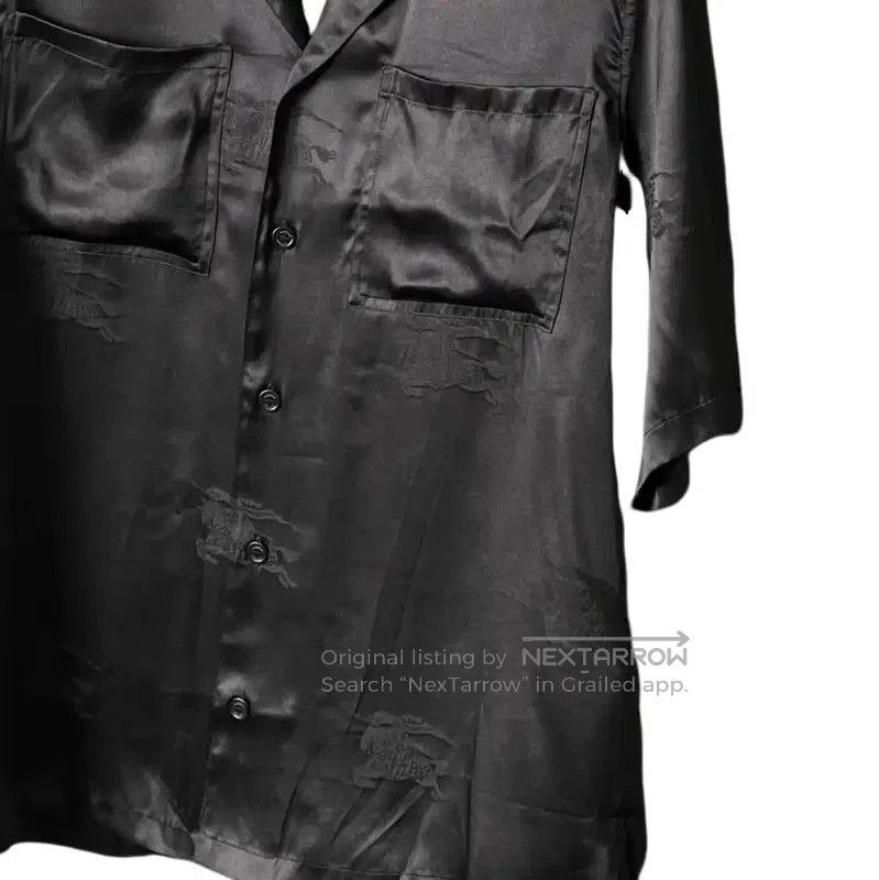 Burberry Burberry Men's Black Silk Short Sleeve Shirt. Size US XXL / EU 58 / 5 - 4 Thumbnail