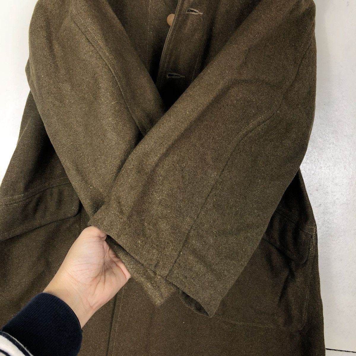 Vintage 🔥VINTAGE 1940’s LONG JACKET WOOL MILITARY USA FORCES USN Size US M / EU 48-50 / 2 - 15 Thumbnail