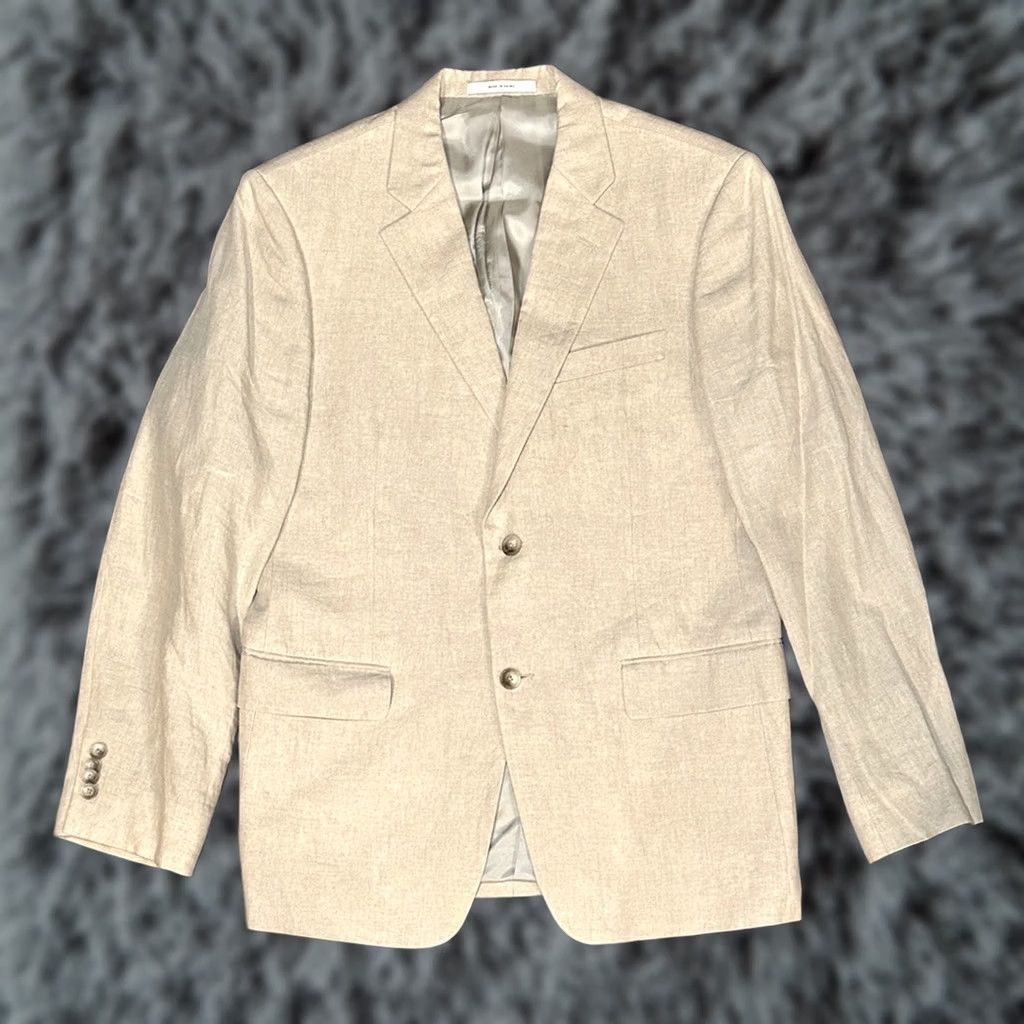 Nordstrom John W. Nordstrom Ormezzano Line Blazer Sport Coat 40R Mens Linen Cream 2 Piece Vintage Style 40R Mens Size 40R - 1 Thumbnail