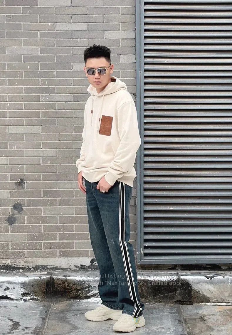 Loewe Loewe Leather Logo Hoodie Sweatshirt. Size US XL / EU 56 / 4 - 9 Thumbnail