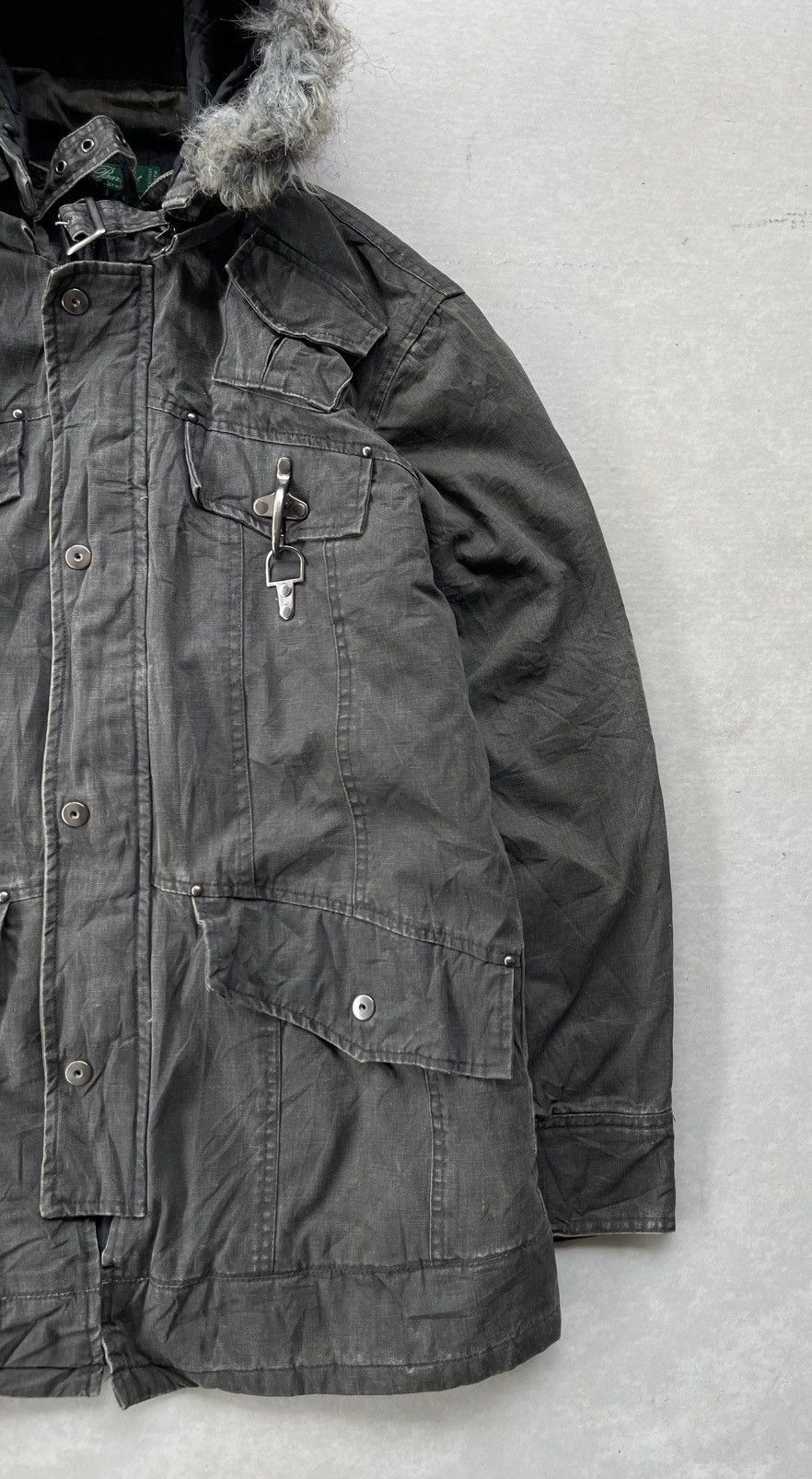 If Six Was Nine 🔥Vintage Create Barefoot Fireman Clasp Faux Fur Hood Jacket Size US L / EU 52-54 / 3 - 5 Thumbnail