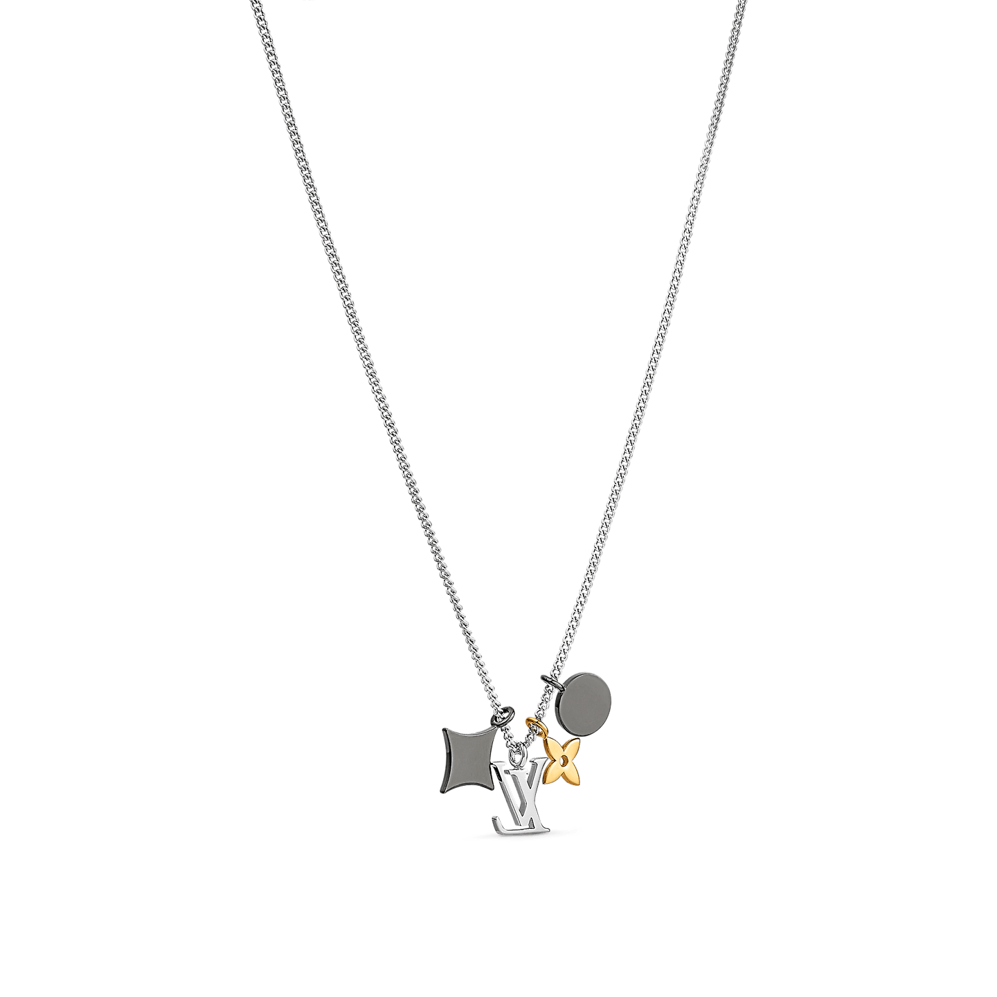 Jewelry x Louis Vuitton Necklace Chain Monogram Silver Lv Logo M00521, Men's