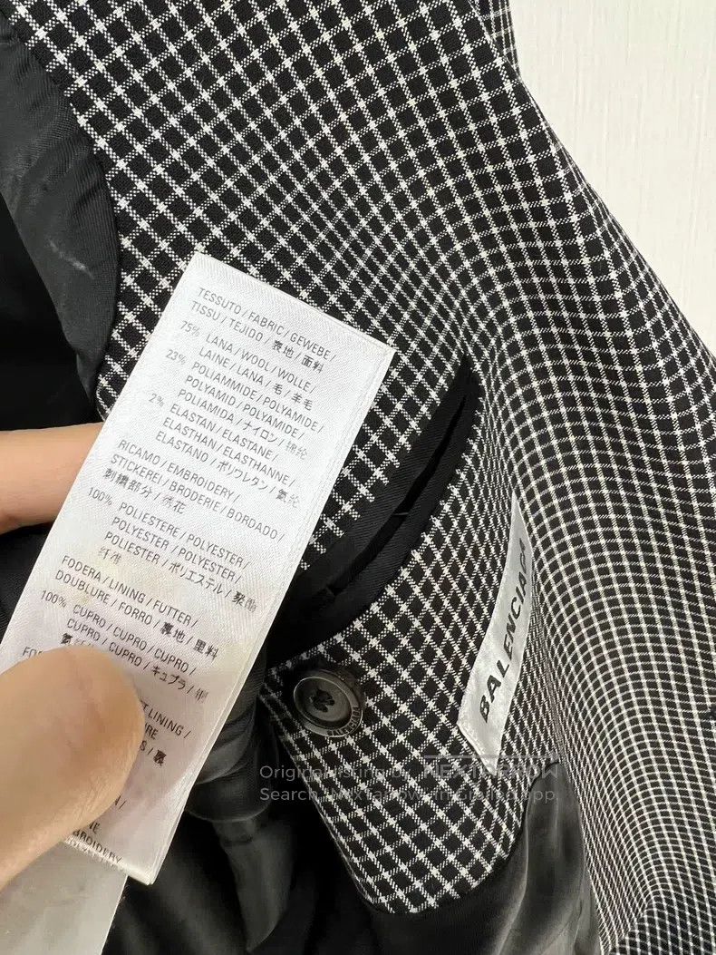 Balenciaga Balenciaga Houndstooth Letter Logo Blazer Jacket Size XXS / US 00 / IT 34 - 6 Thumbnail
