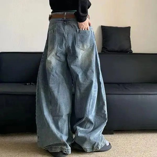 Jean Taeko x Hioki Baggy Washed Wide Leg Flare Denim Jeans Size US 32 / EU 48 - 6 Thumbnail