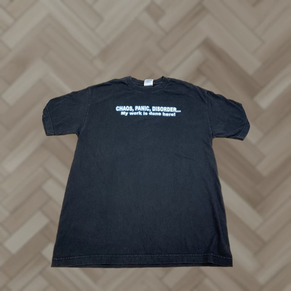 AAA VINTAGE Chaos, Panic, Disorder... Shirt Mens L Black Y2K Humor 11412 Size US L / EU 52-54 / 3 - 1 Thumbnail