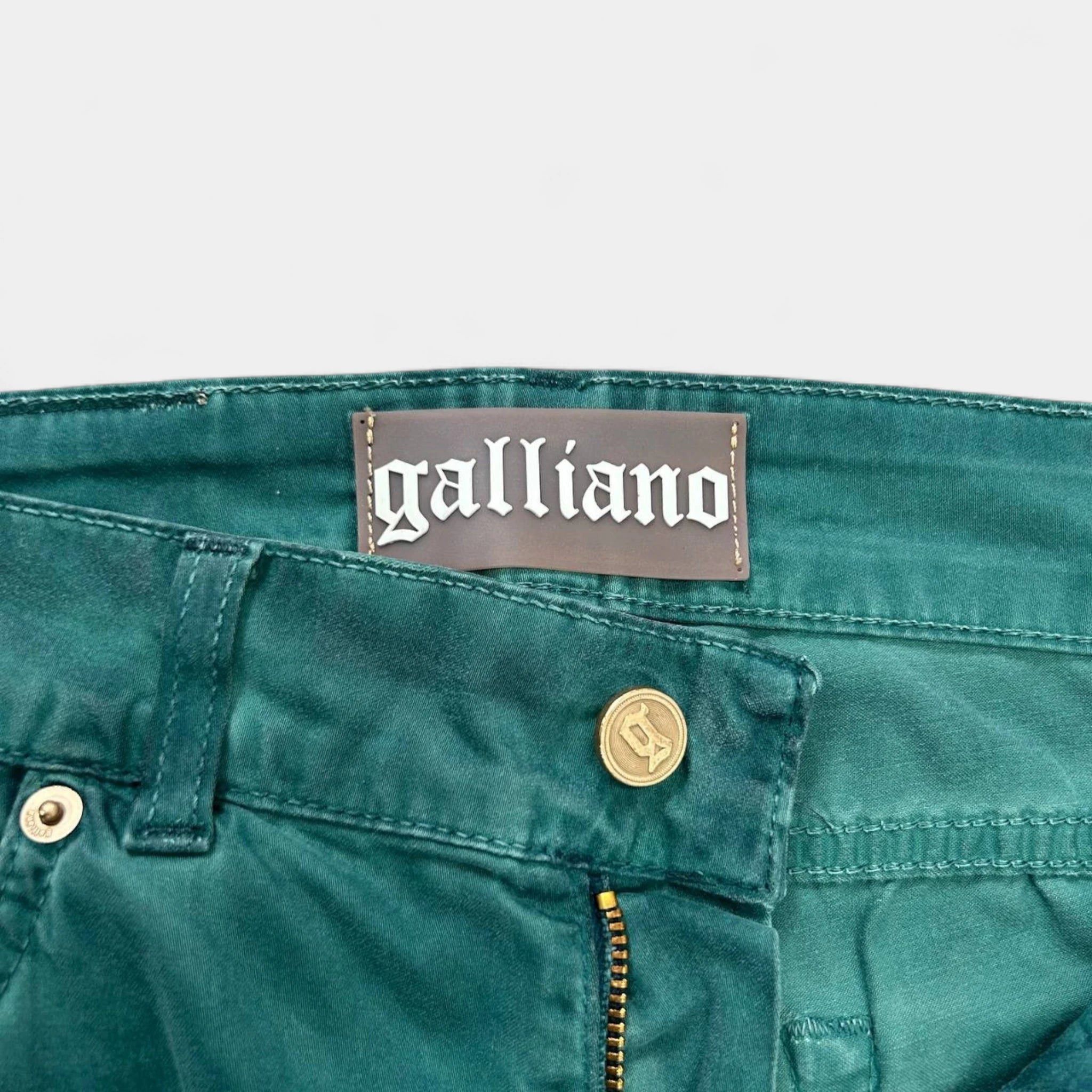 John Galliano Galliano 2000s Distressed Turquoise Jeans Size 27" / US 4 / IT 40 - 5 Thumbnail