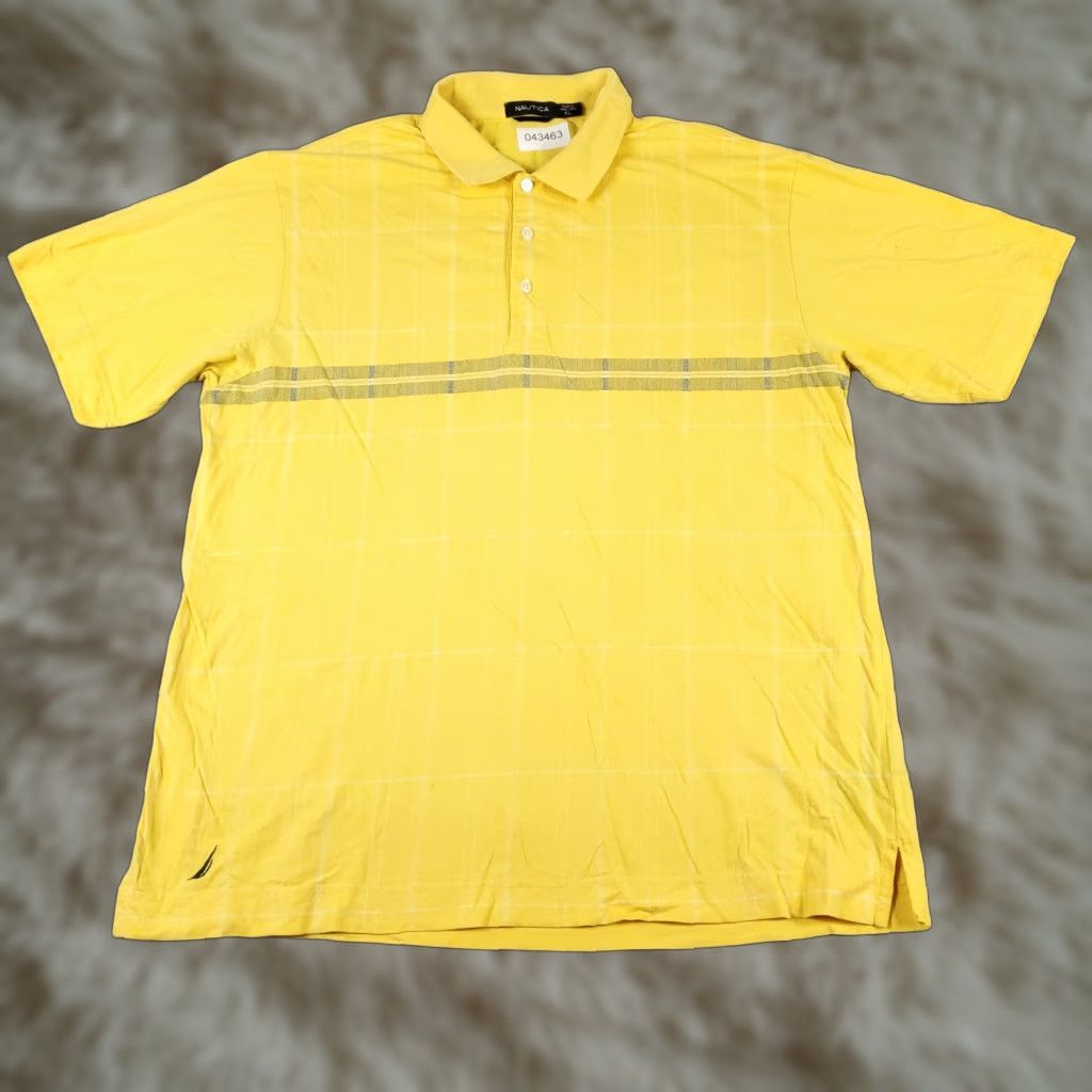 Nautica Nautica Polo Shirt Mens XL Yellow Check Short Sleeve Casual Activewear Size US XL / EU 56 / 4 - 1 Thumbnail