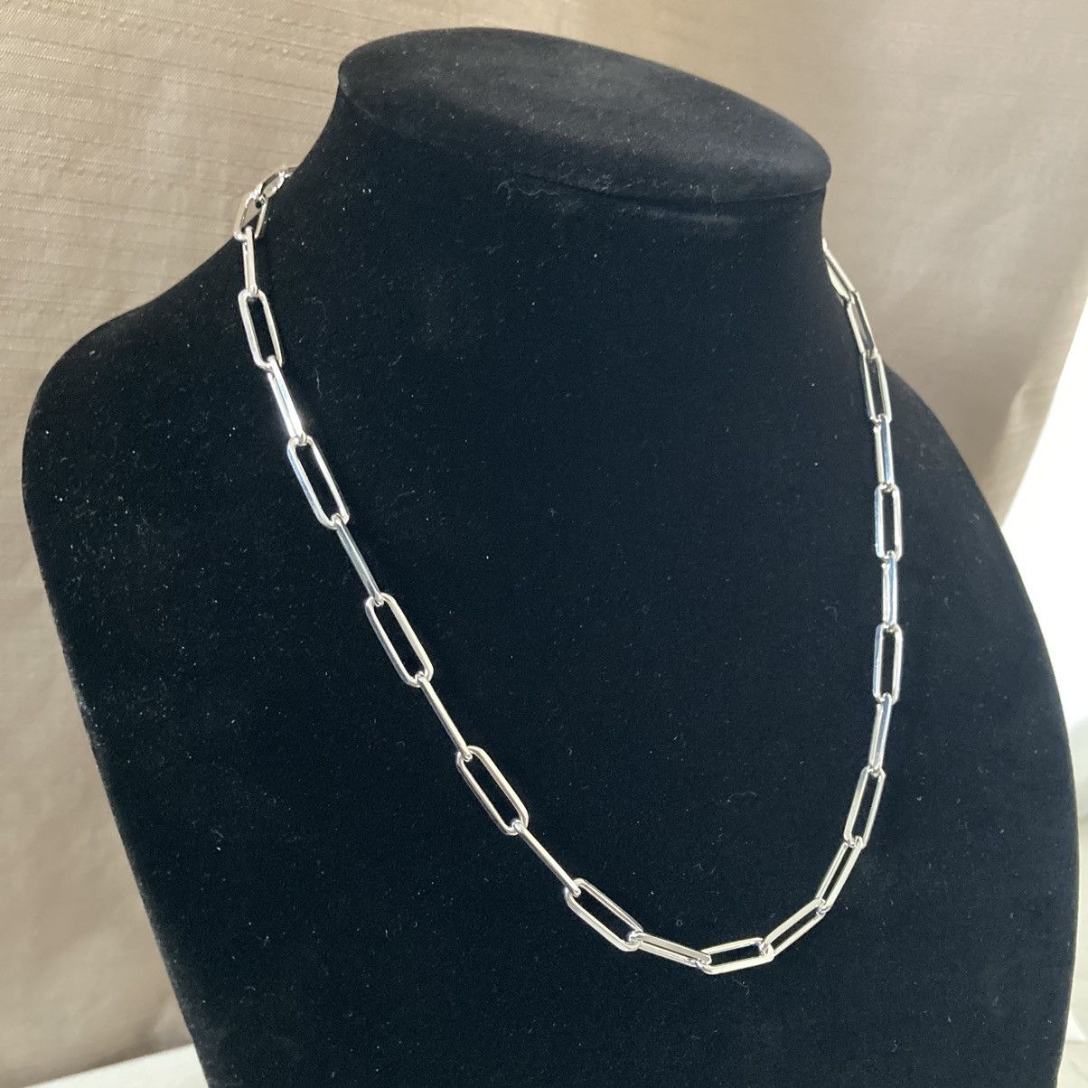 Jewelry Real Solid Silver Chain Paper Clip Necklace 20in 6mm 925 Size ONE SIZE - 2 Thumbnail