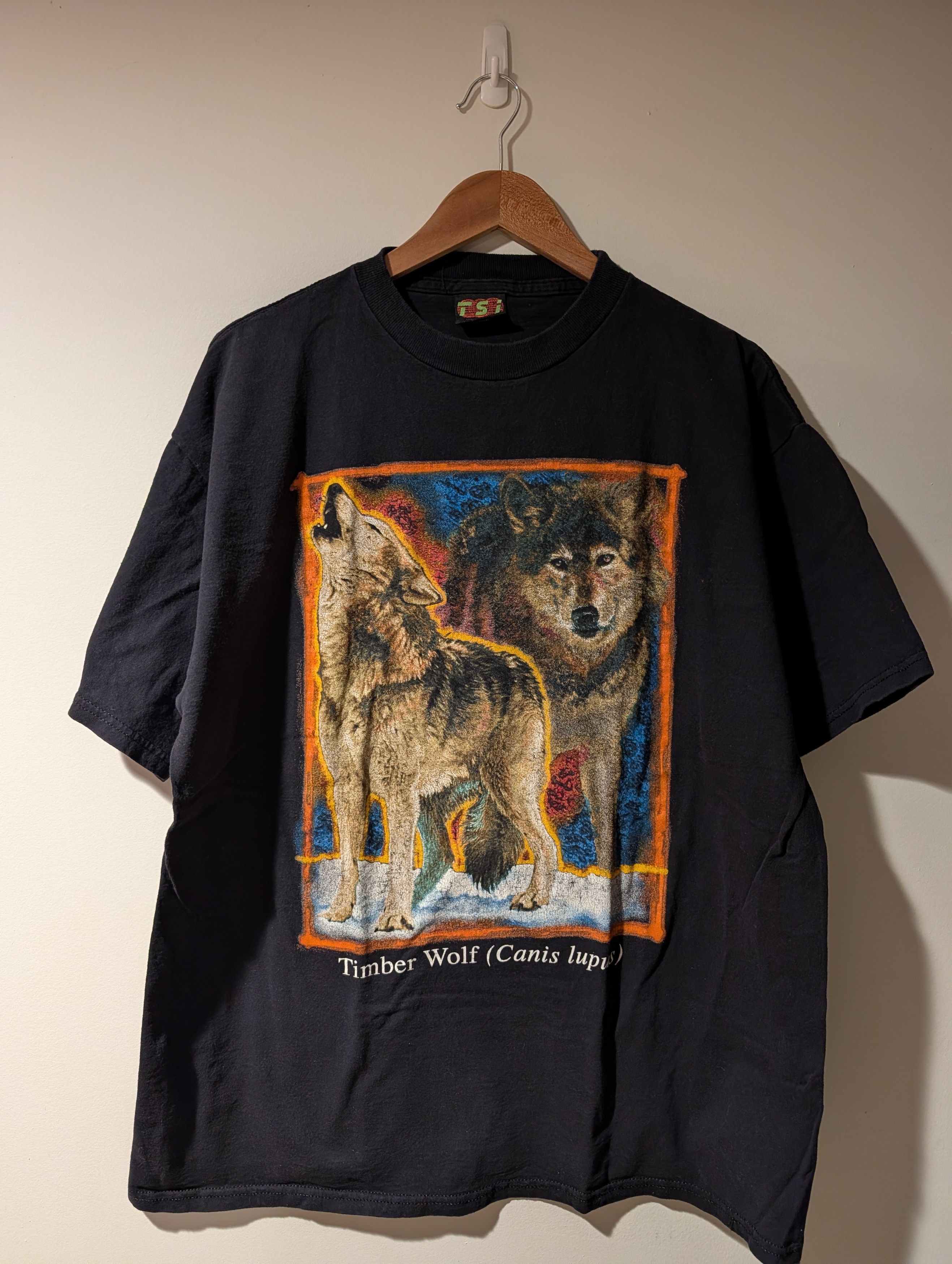 Arts & Science Vintage 90s Timber Wolf Canis Lupis Animal USA Made T-Shirt Size US XL / EU 56 / 4 - 1 Thumbnail