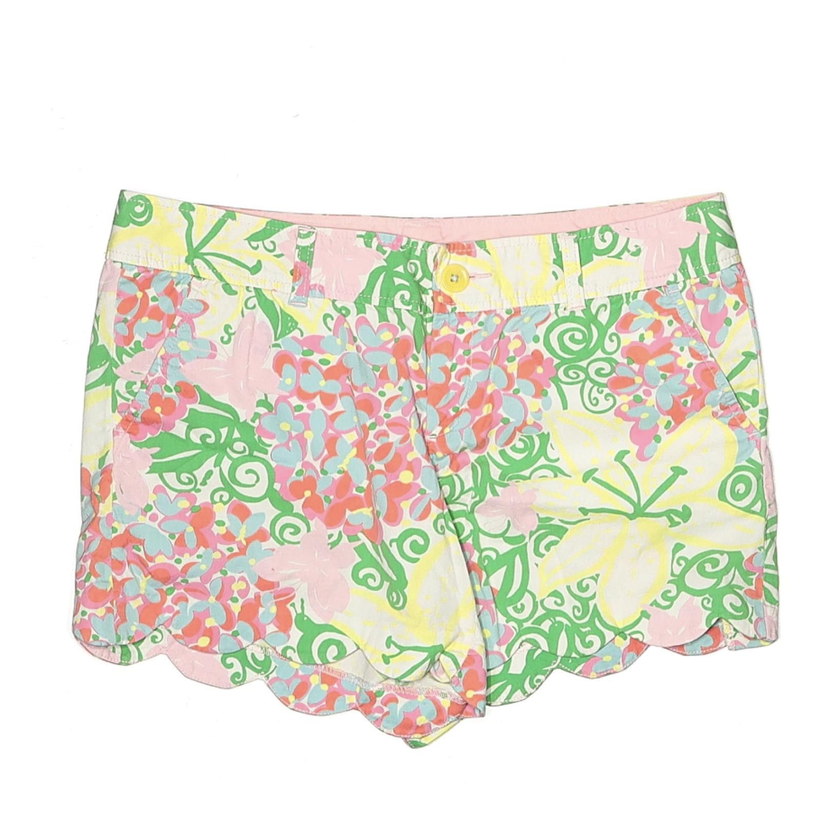 Other Lilly Pulitzer Size 8 Tropical Print Scalloped Hem Shorts Size 30" / US 8 / IT 44 - 1 Thumbnail