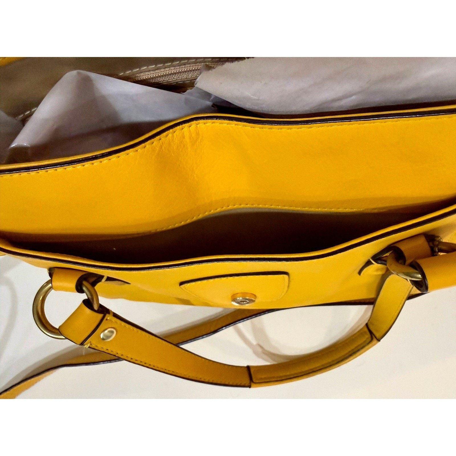 Coach Coach Campbell Satchel Yellow Leather Crossbody Buckle Y2K Size ONE SIZE - 15 Thumbnail