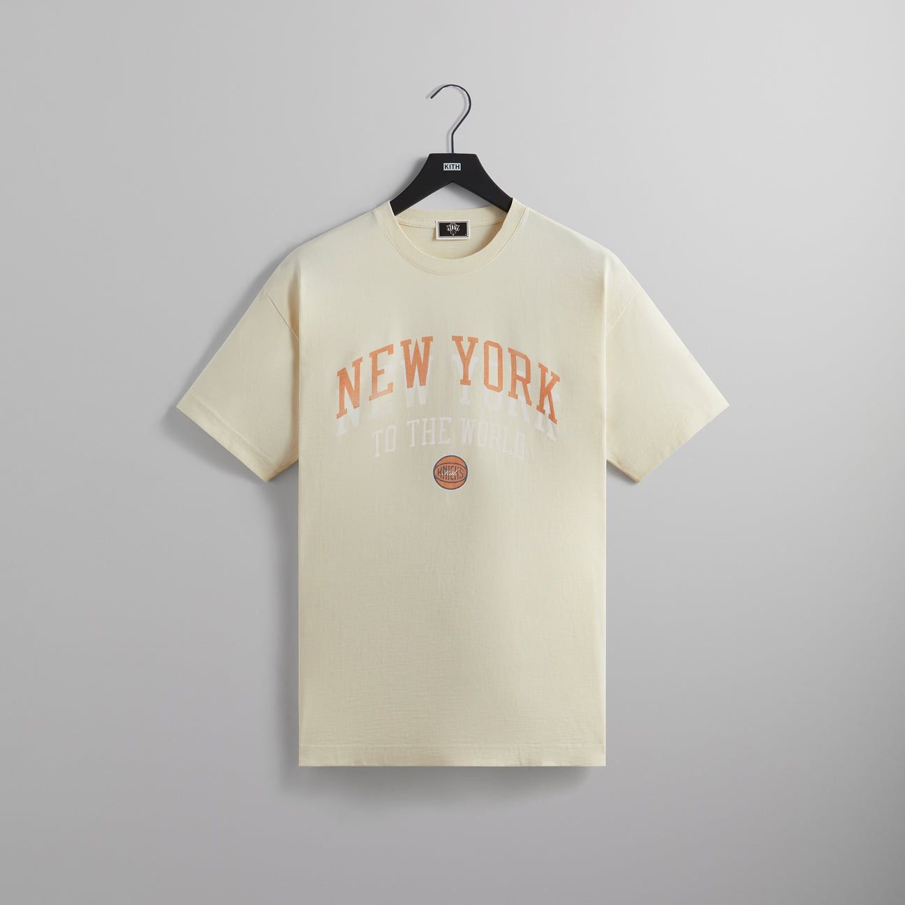 image of Kith For New York Knicks Ny To The World Vintage Tee Large in Cream, Men's