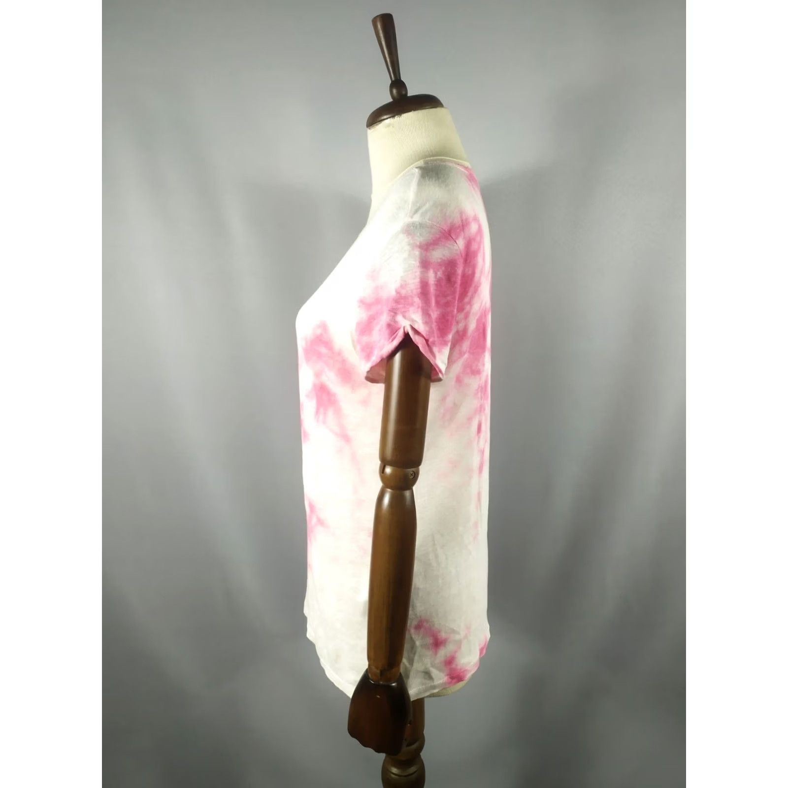 Sandro Sandro Paris Womens Shirt Short Sleeve 100% Linen Size White Pink (Shipping Information) Size M / US 6-8 / IT 42-44 - 4 Thumbnail