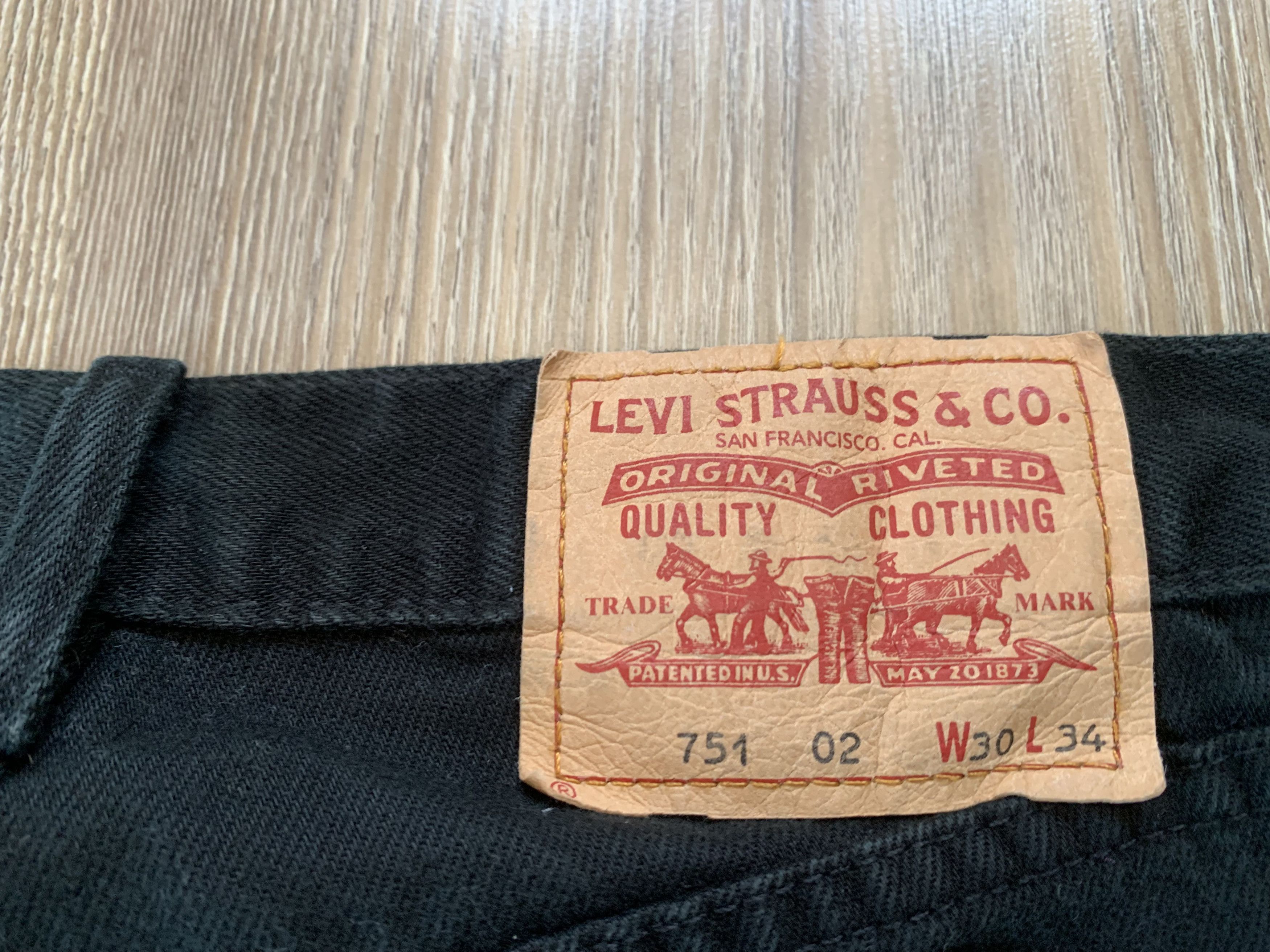 Levi's Mens Levi's 751 02 Black Jeans Size US 30 / EU 46 - 6 Thumbnail