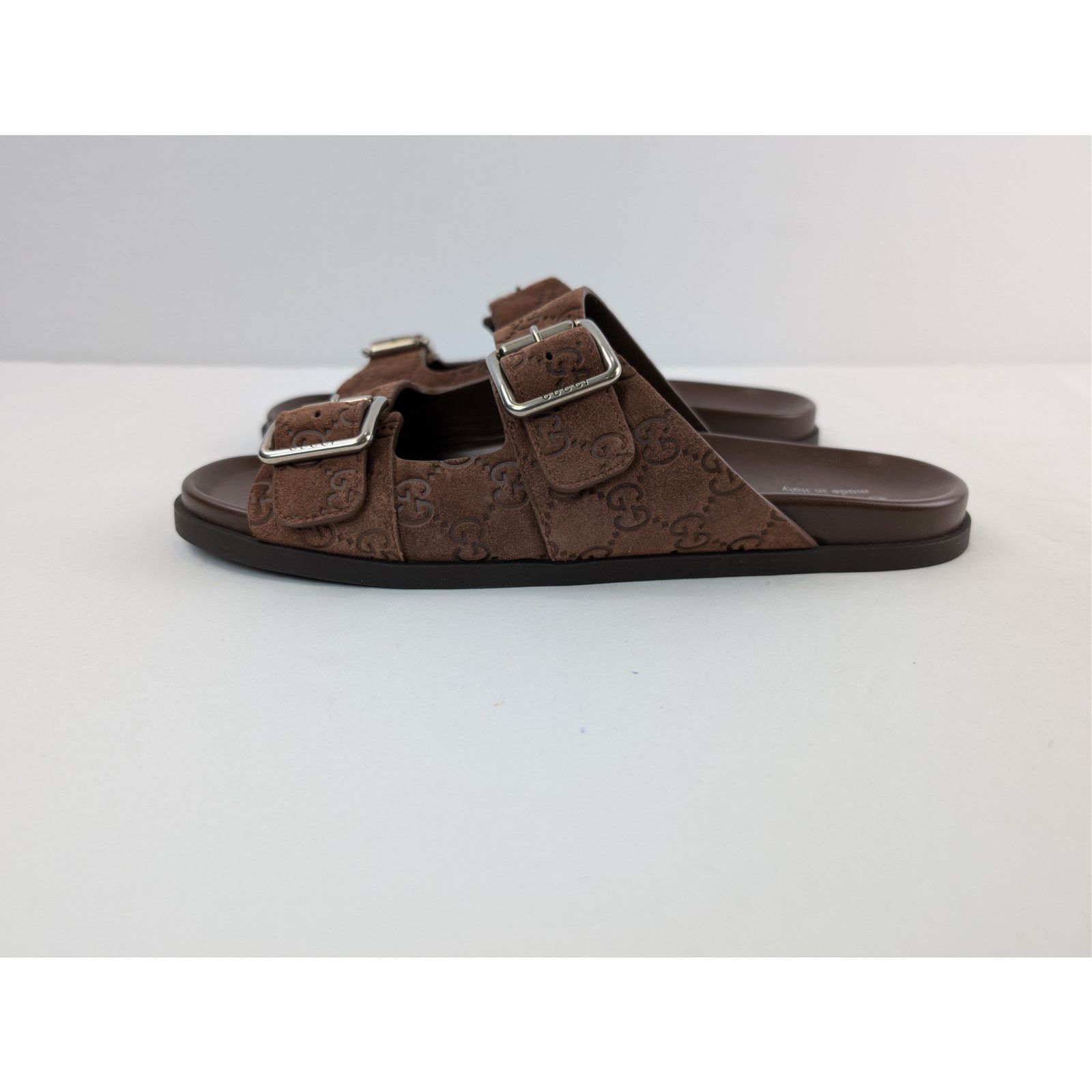 Gucci o1rshd1 Leather Slide Sandals in Brown Size US 11.5 / EU 44-45 - 10 Thumbnail