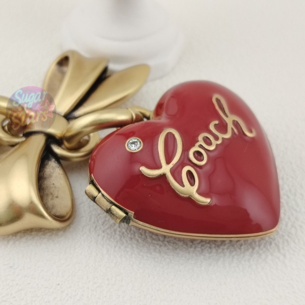 Coach Coach Bow Heart Locket Bag Charm Keychain Size ONE SIZE - 6 Thumbnail