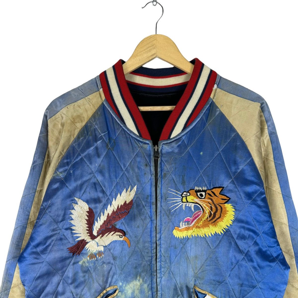 Vintage 🌟50s UNION MADE WHITEHEAD EAGLES SUKAJAN REVERSIBLE JACKET Size US M / EU 48-50 / 2 - 3 Thumbnail