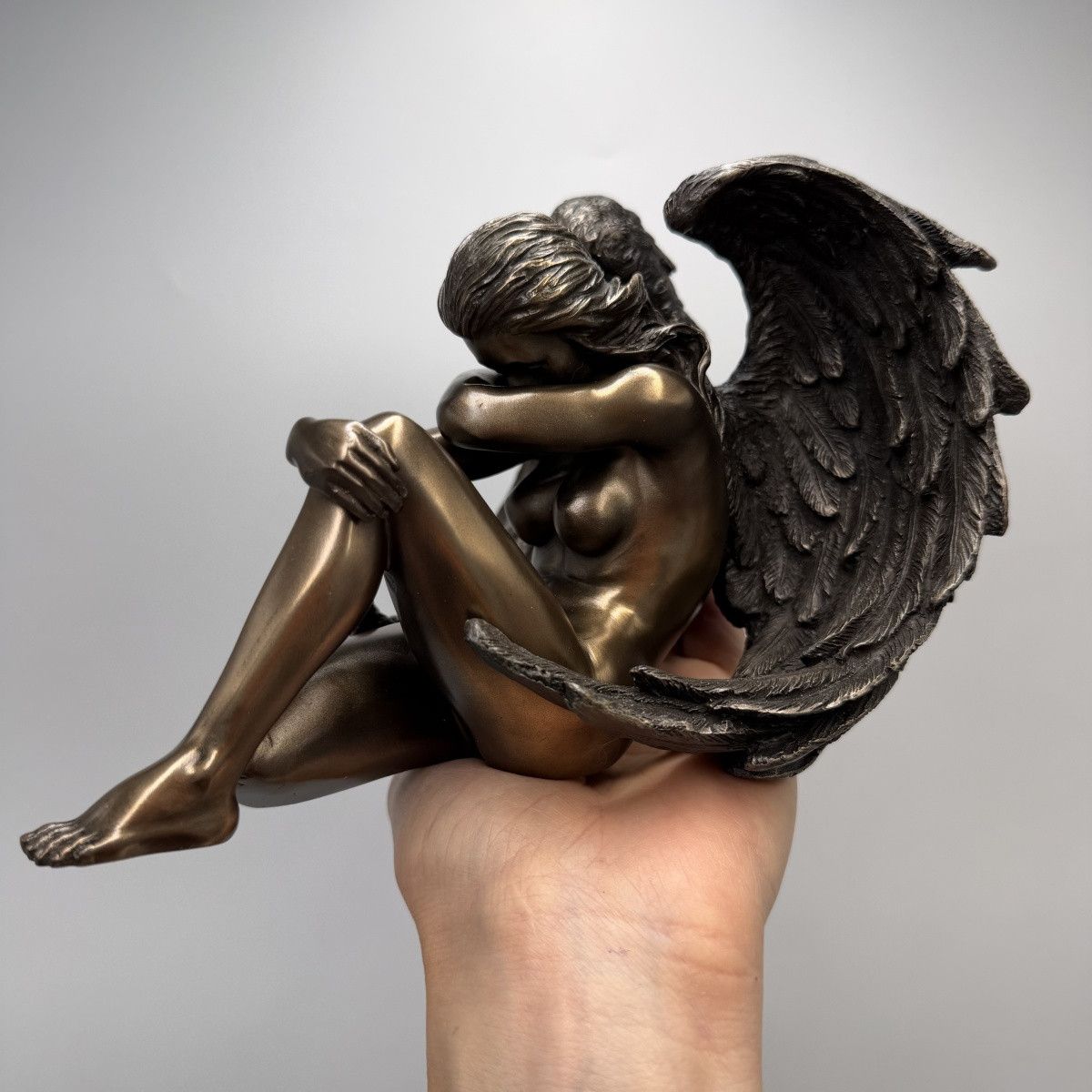 Other Sad Angel Figurine Statue Bronze Finish Polystone Statue Size ONE SIZE - 9 Thumbnail