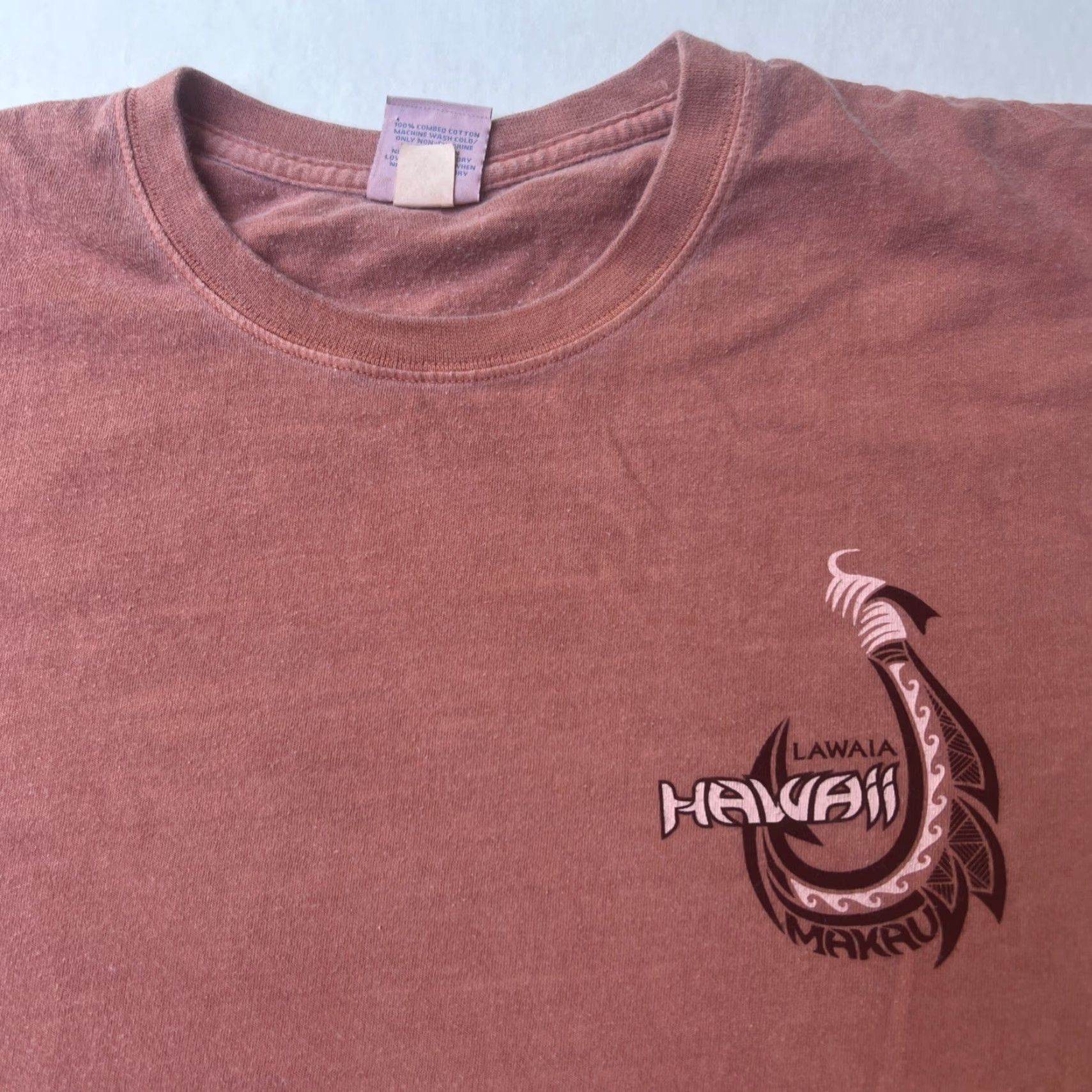 Vintage VINTAGE Crazy Shirts Shirt M Pink Hawaii Beach Bohemian Retro Nautical Tropical Lawaia Makau Graphic Print Short Sleeve Crew Neck Man Size US M / EU 48-50 / 2 - 3 Thumbnail