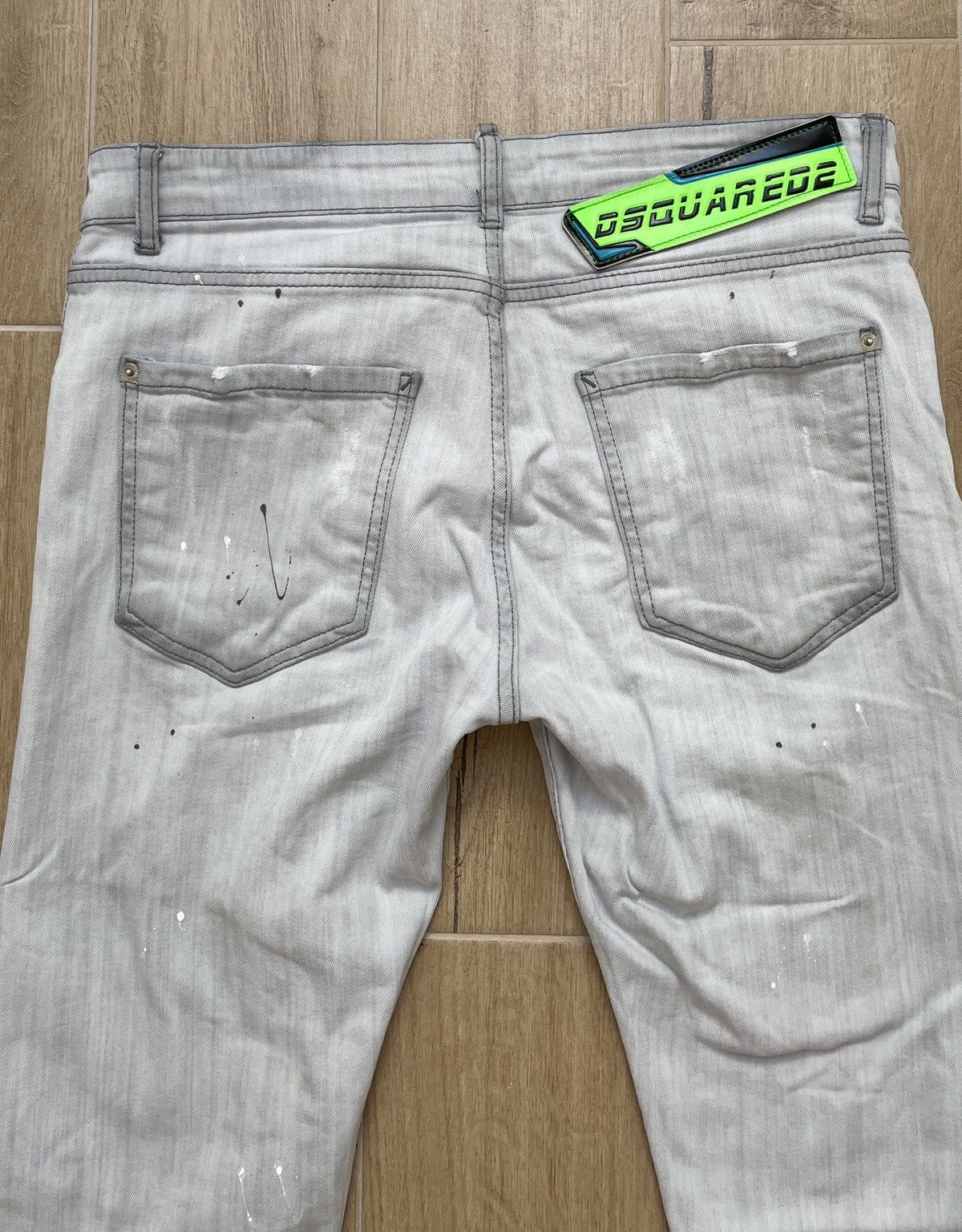 Dsquared2 Dsquared 2 Iconic Distressed Painted Slim Jeans Size US 31 - 8 Thumbnail