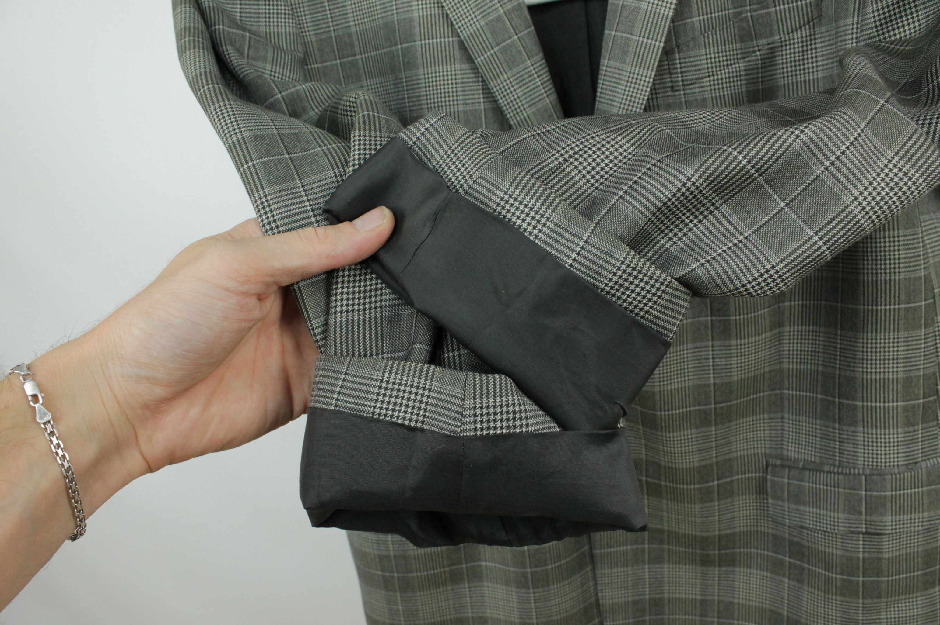 Hugo Boss Hugo Boss Rhett Gray Check Wool Blazer Jacket Men's Size US L / EU 52-54 / 3 - 5 Thumbnail