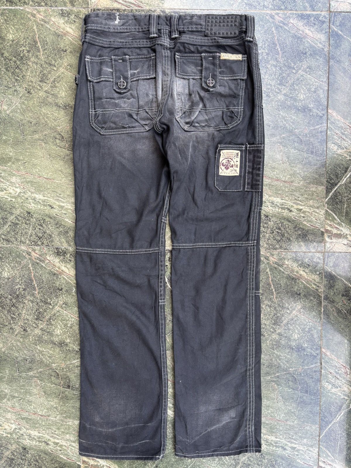 Affliction Y2K Affliction Black Premium Distressed Black Washed Jeans Size US 32 / EU 48 - 7 Thumbnail