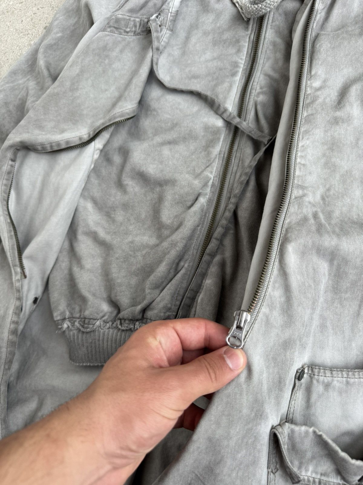 Japanese Brand Archival Faded Grey Longline Parka Hoodie Avant-Garde Style Size US S / EU 44-46 / 1 - 8 Thumbnail